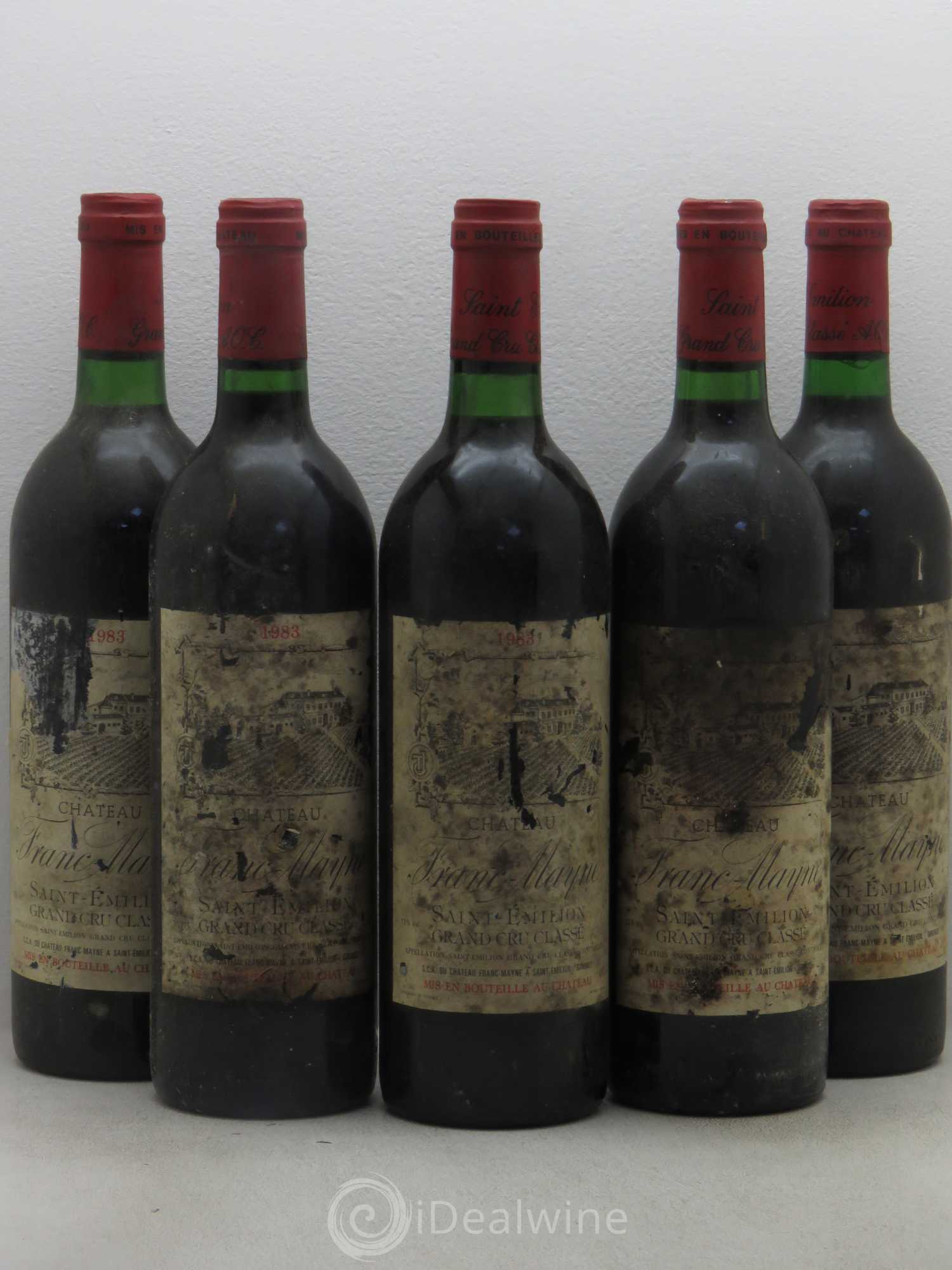 Château Franc Mayne Grand Cru Classé 1983 - Lot de 5 bouteilles - 0