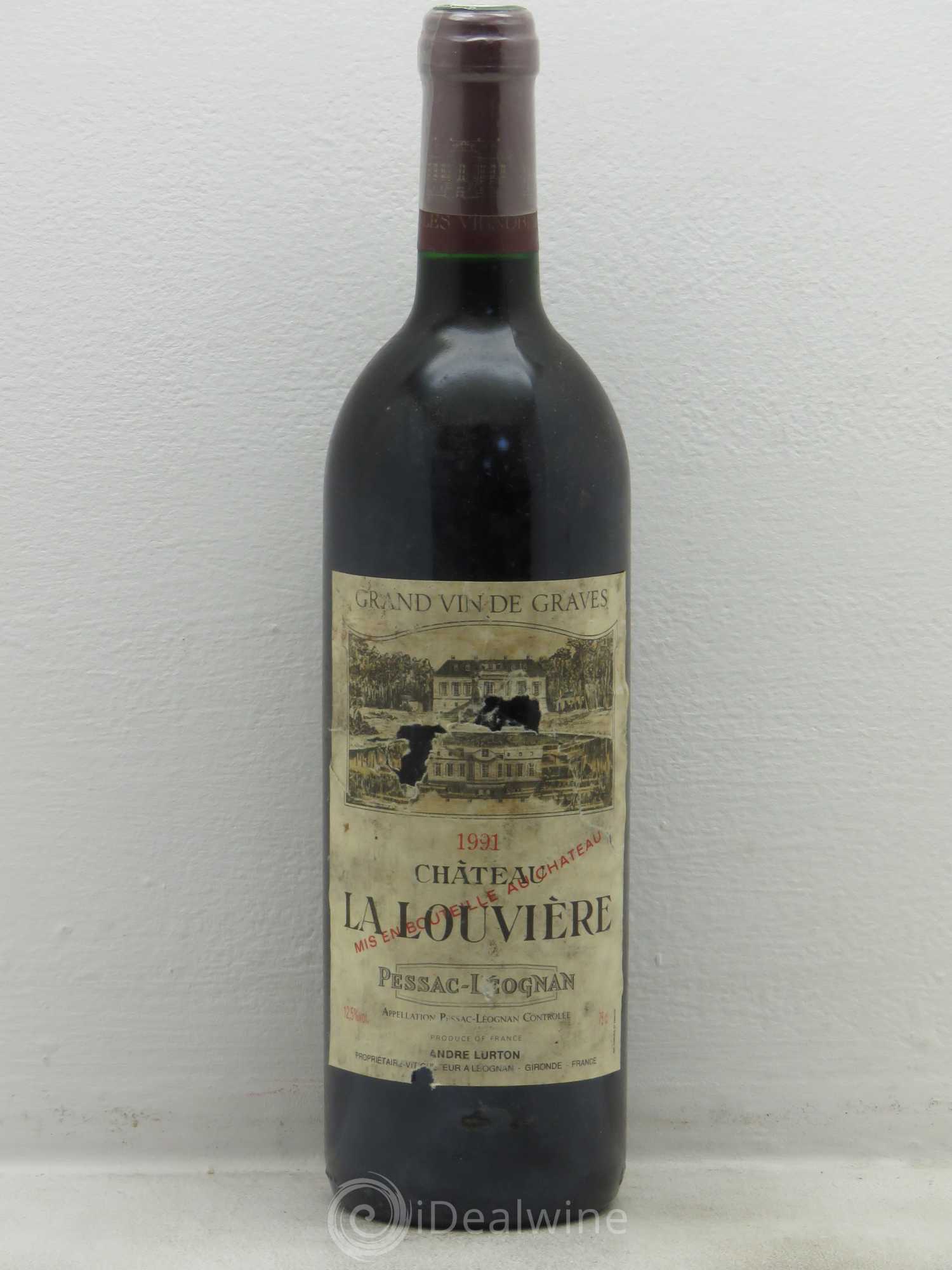 Château la Louvière 1991 - Lot de 1 bouteille - 0