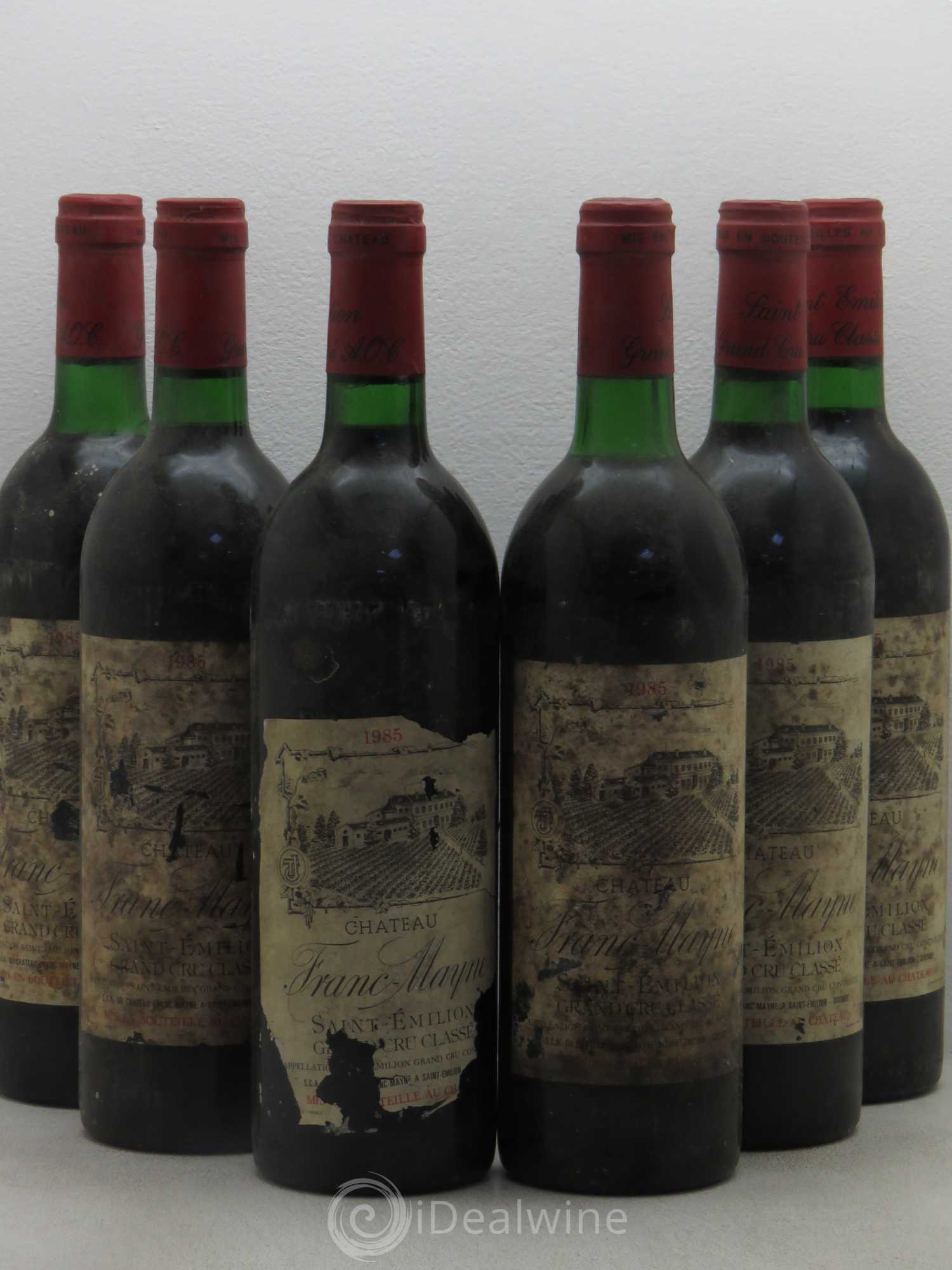Château Franc Mayne Grand Cru Classé 1985 - Lot de 6 bouteilles - 0