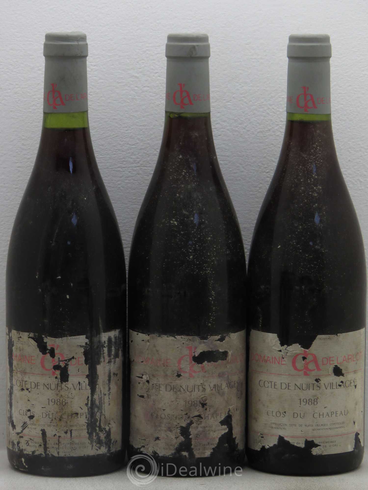 Côte de Nuits-Villages Domaine L'Arlot Clos Du Chapeau 1988 - Posten von 5 Flaschen - 1