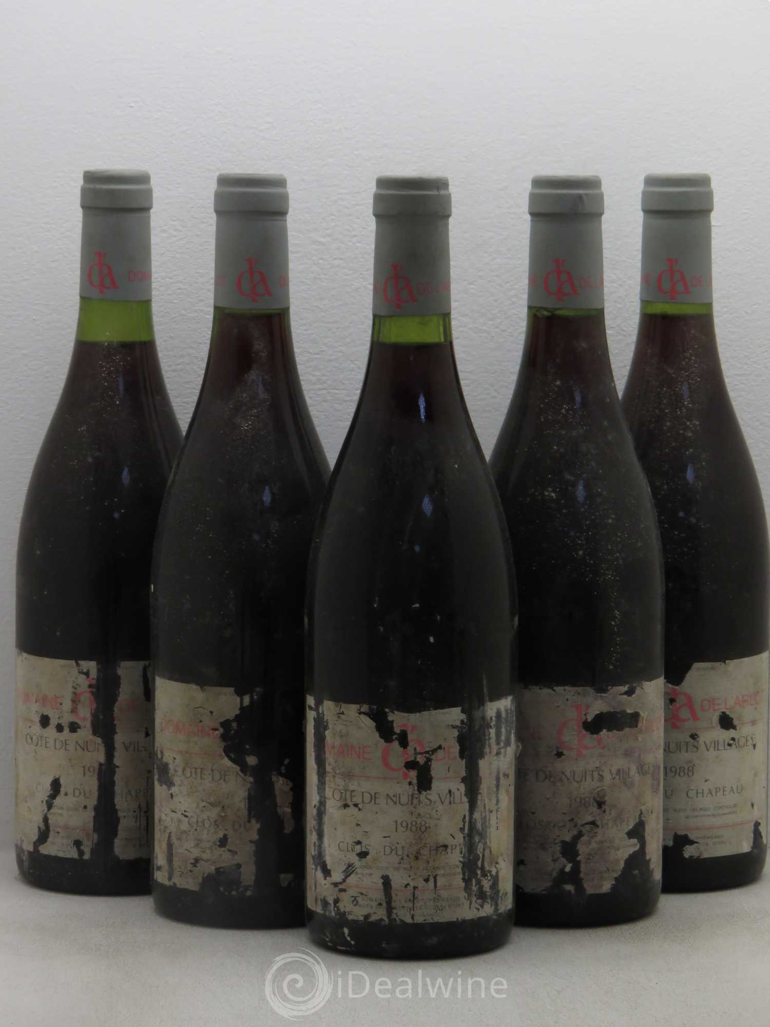 Côte de Nuits-Villages Domaine L'Arlot Clos Du Chapeau 1988 - Posten von 5 Flaschen - 0