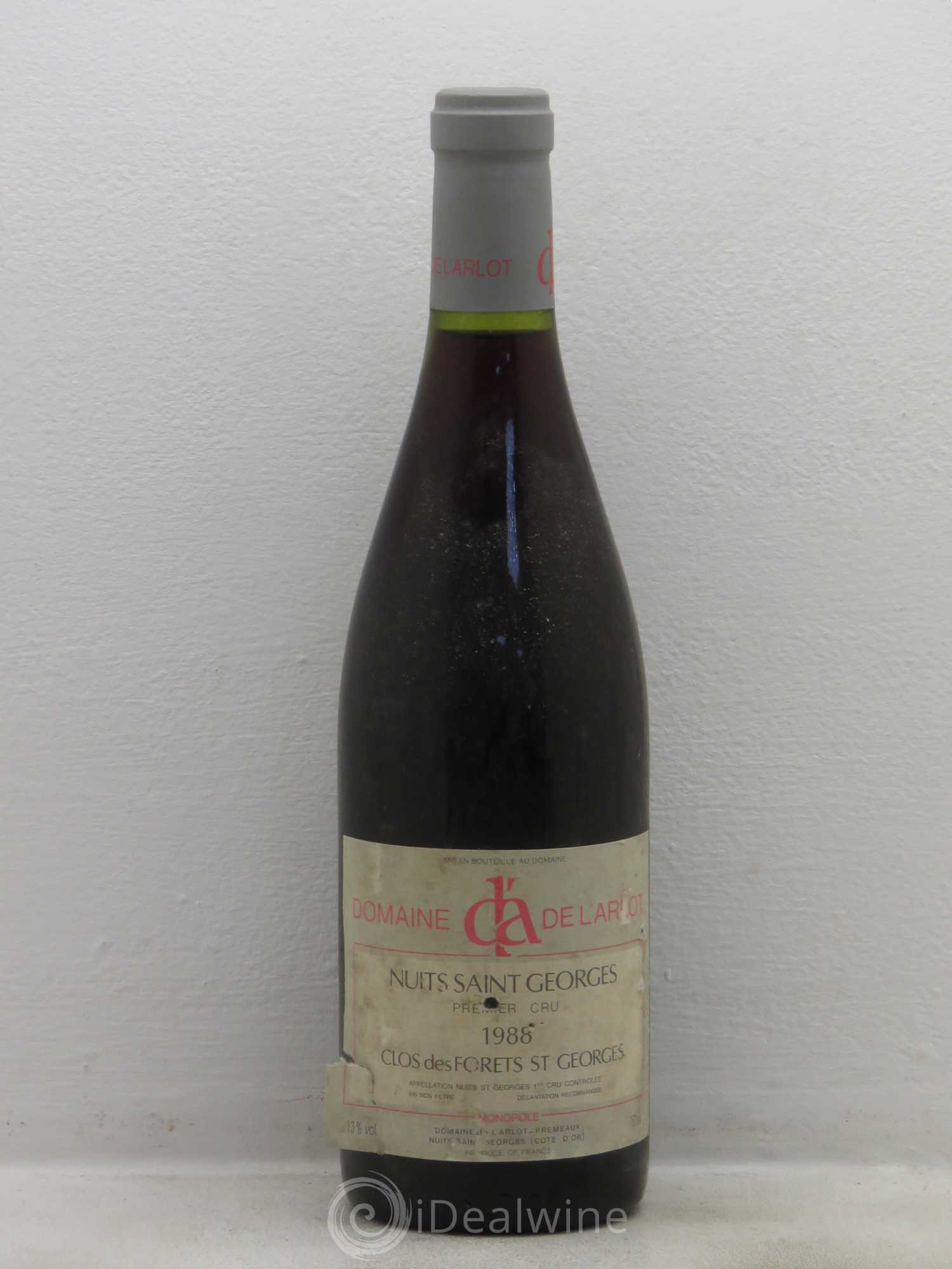 Nuits-Saint-Georges 1er Cru Clos des Forêts Saint-Georges Domaine de l'Arlot 1988 - Lot de 1 bouteille - 0