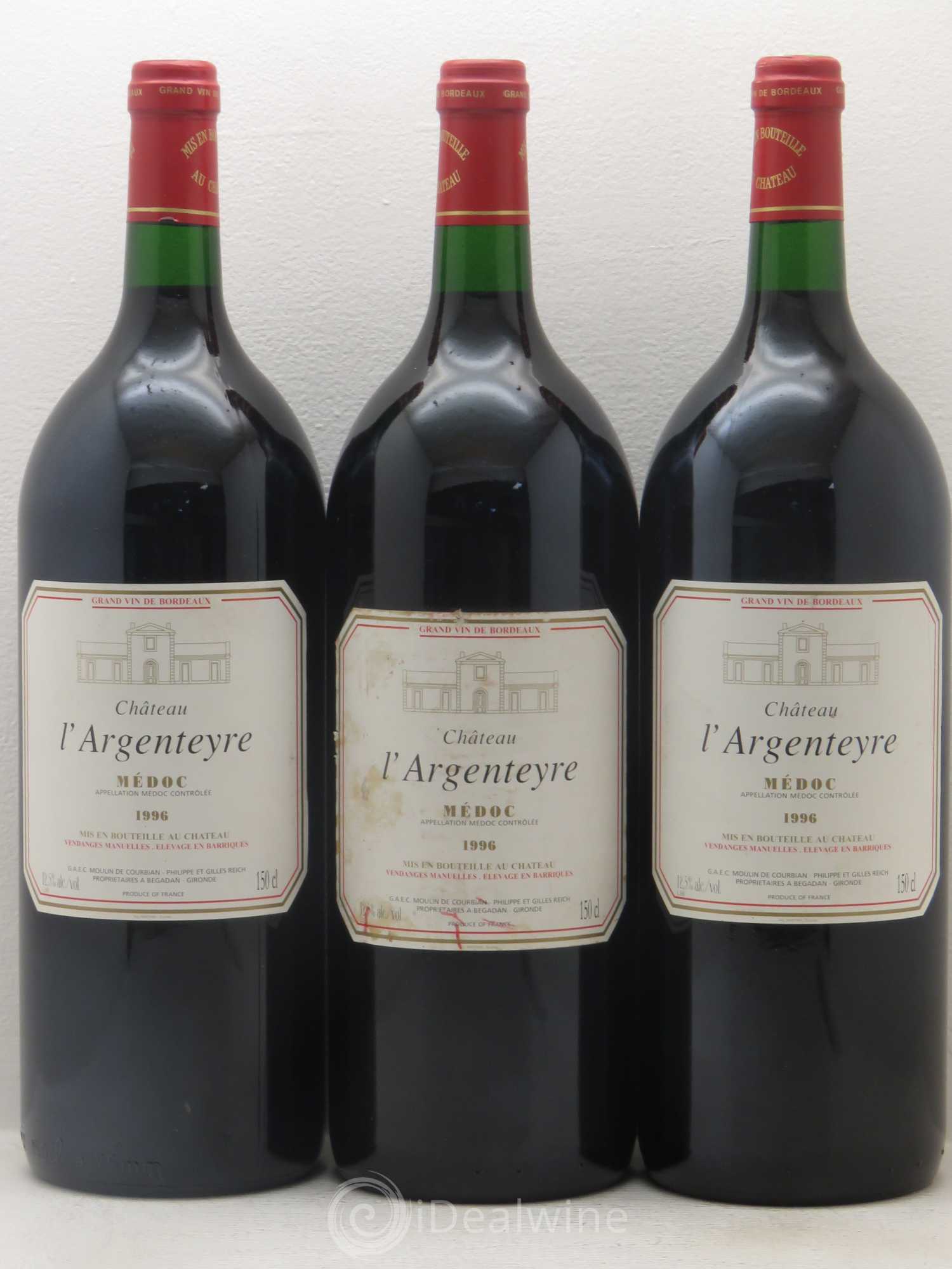 Bordeaux château l'argenteyre 1996 - Posten von 3 Magnum - 0