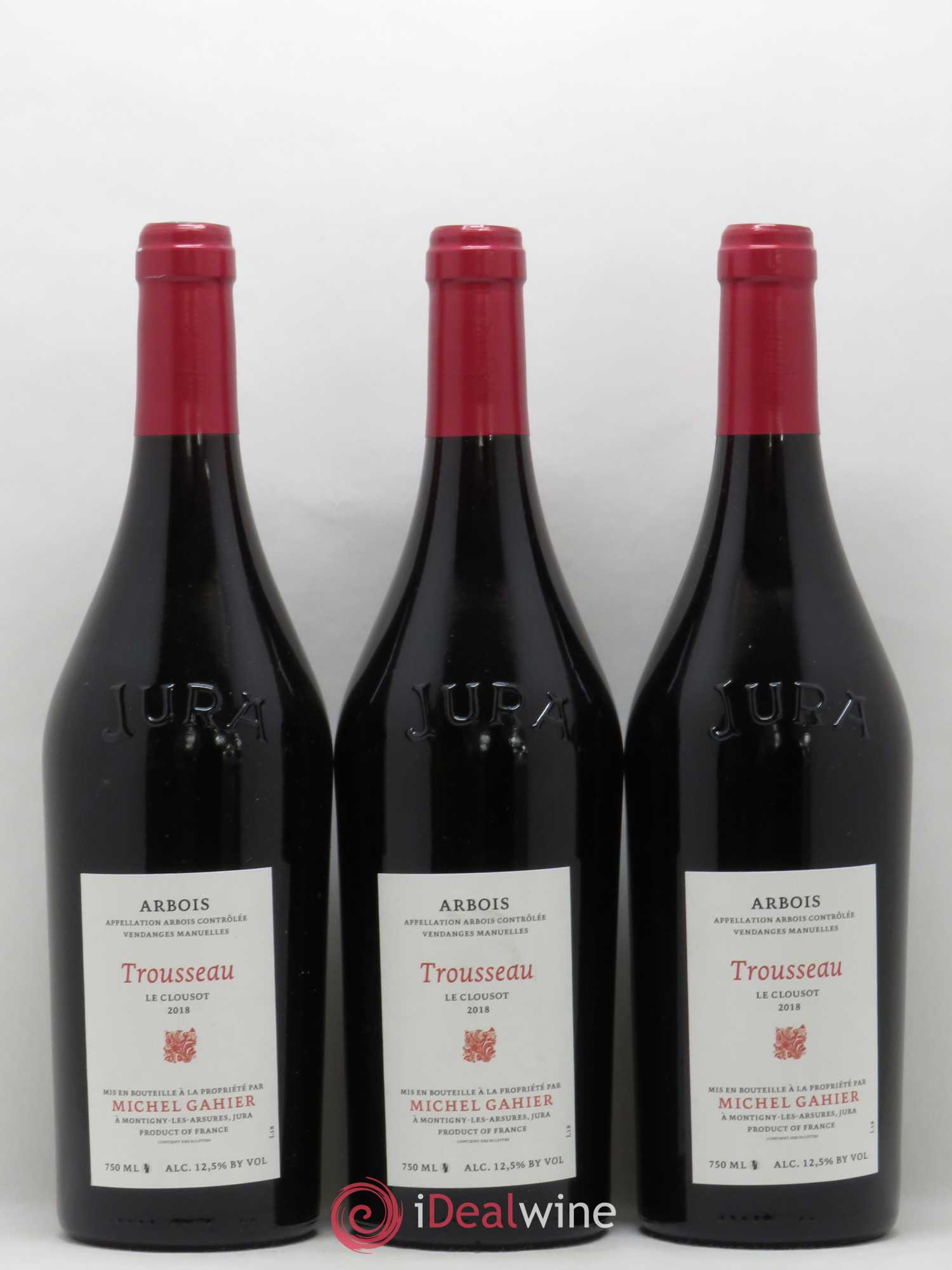 Arbois Trousseau Le Clousot Michel Gahier 2018 - Lot de 3 bouteilles - 0