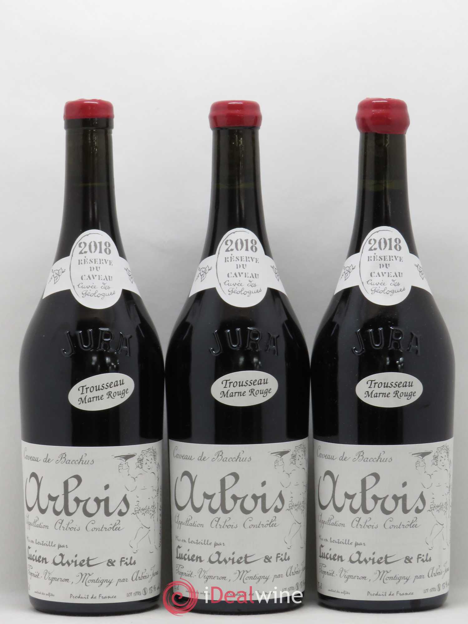 Arbois Trousseau Marne Rouge Cuvée des Géologues Lucien Aviet (Domaine) 2018 - Lot de 3 bouteilles - 0