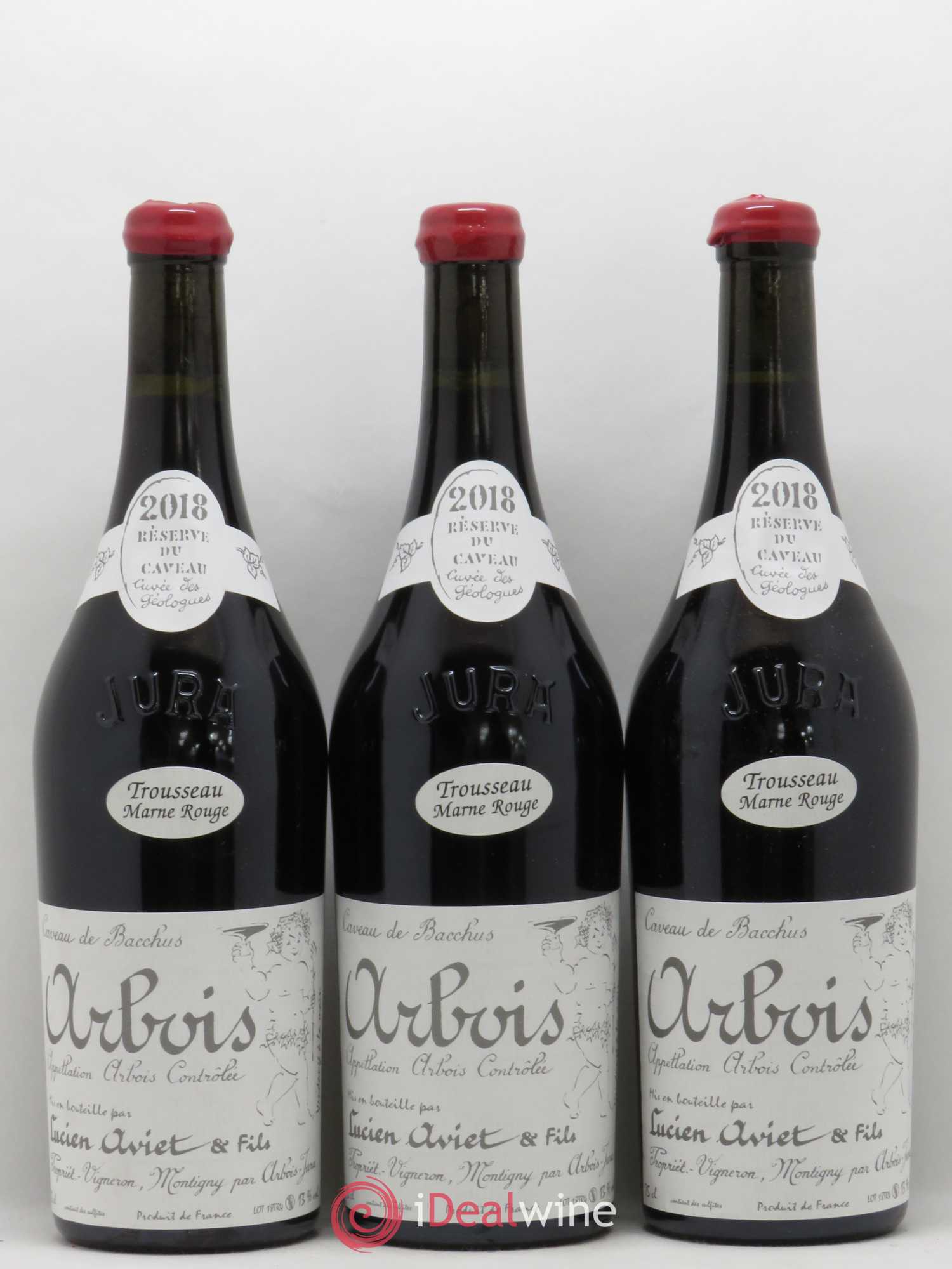 Arbois Trousseau Marne Rouge Cuvée des Géologues Lucien Aviet (Domaine) 2018 - Lot de 3 bouteilles - 0