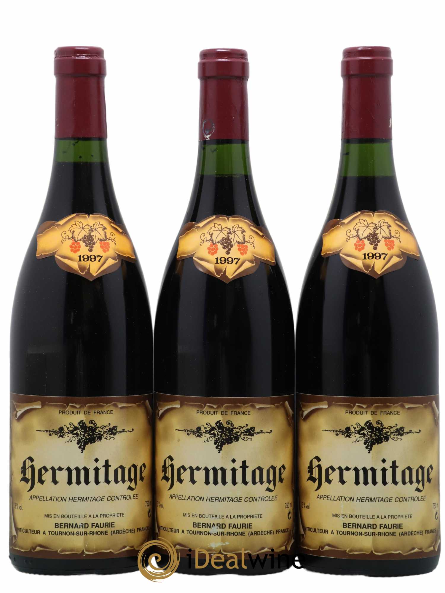 Hermitage Bernard Faurie 1997 - Lot de 3 bouteilles - 0