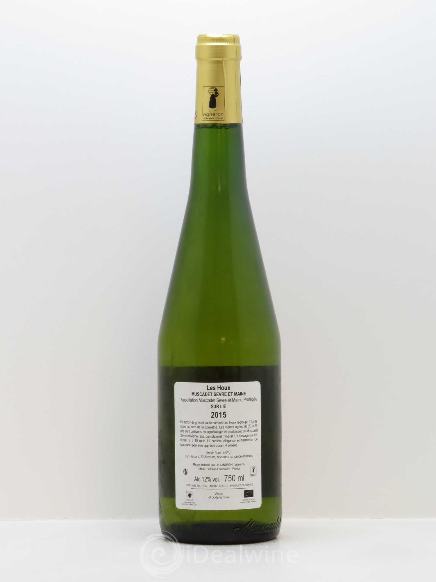 Muscadet-Sèvre-et-Maine Les Houx Jo Landron 2015 - Lot de 1 bouteille - 1
