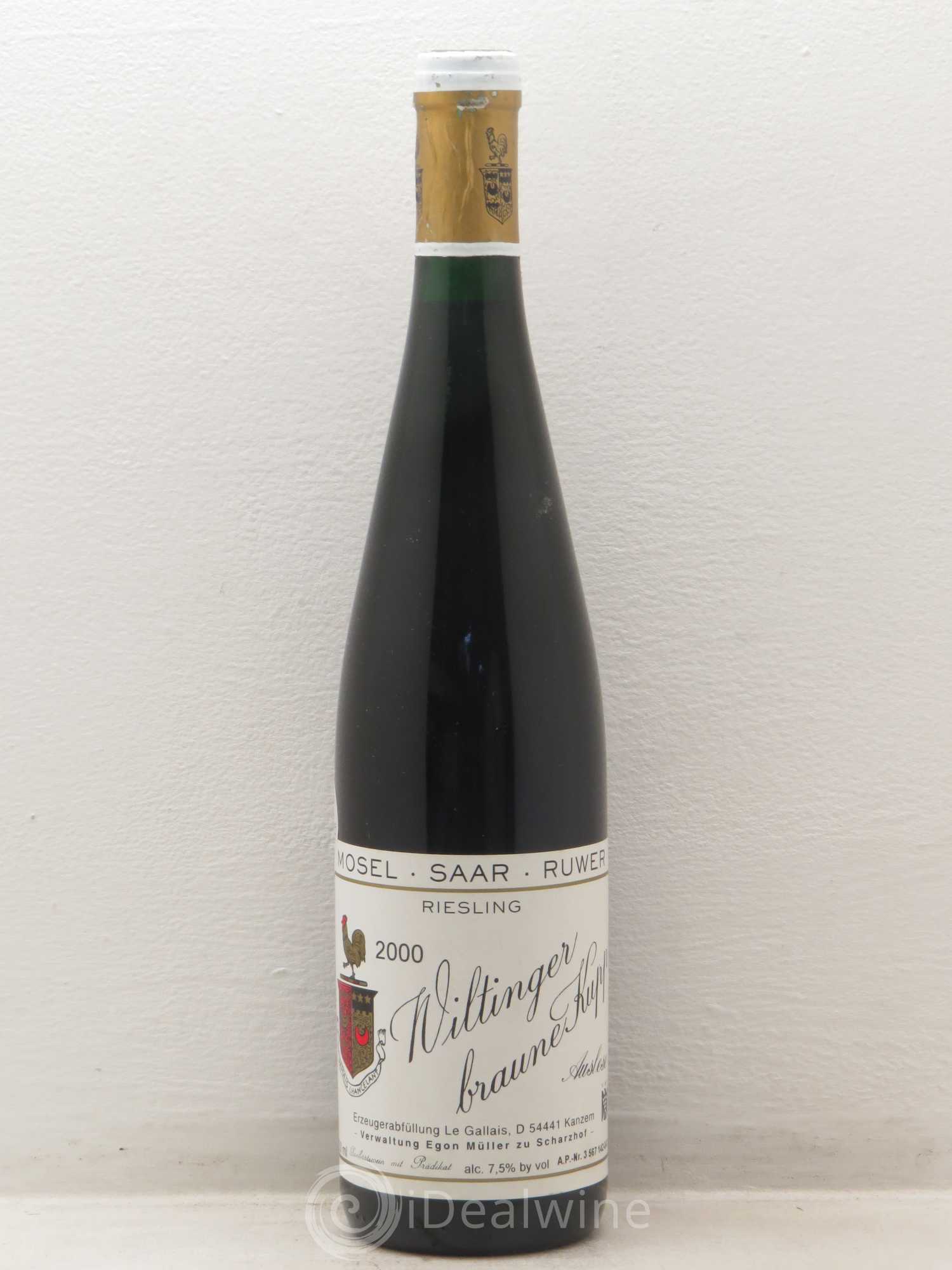 Riesling Wiltinger Braune Kupp Verwaltung Egon Muller Zu Scharzhof 2000 - Posten von 1 Flasche - 0