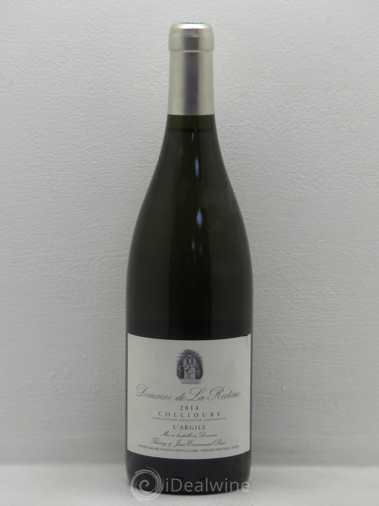 Collioure La Rectorie (Domaine de) L'Argile Thierry et Jean Emmanuel Parcé 2014 - Lot de 1 bouteille - 0