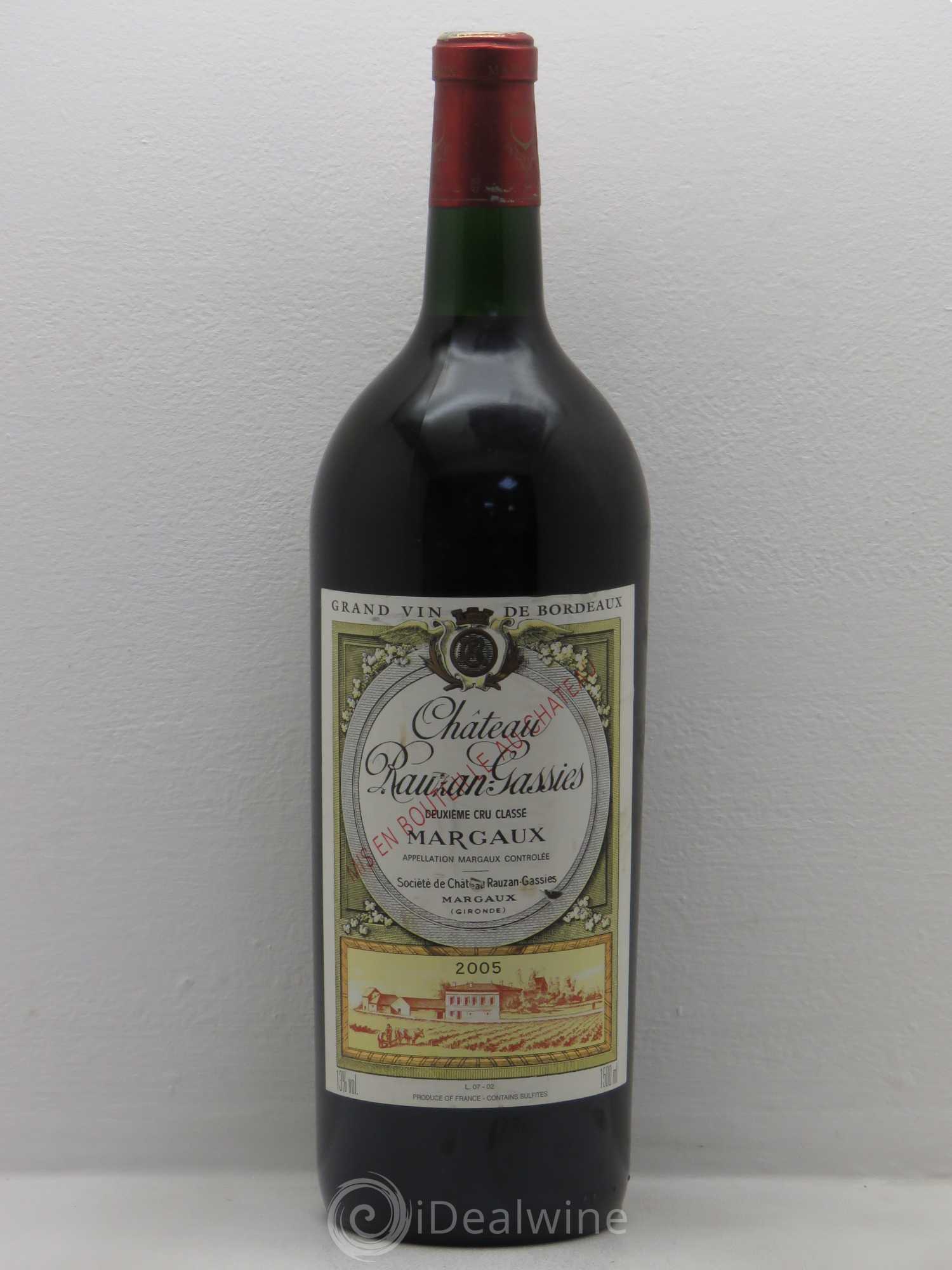 Château Rauzan-Gassies 2ème Grand Cru Classé 2005 - Lot de 1 magnum - 0