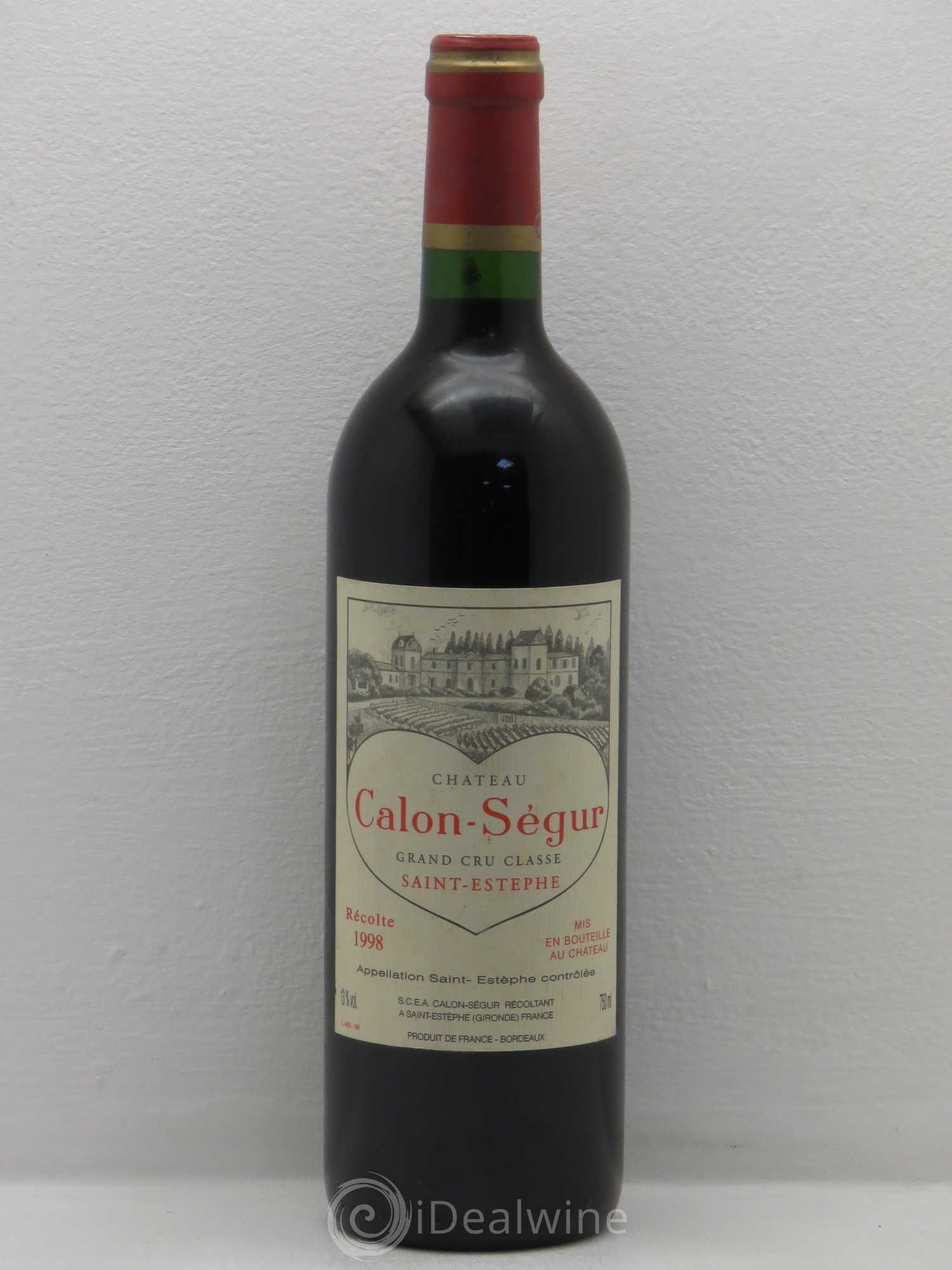 Château Calon Ségur 3ème Grand Cru Classé 1998 - Lot de 1 bouteille - 0