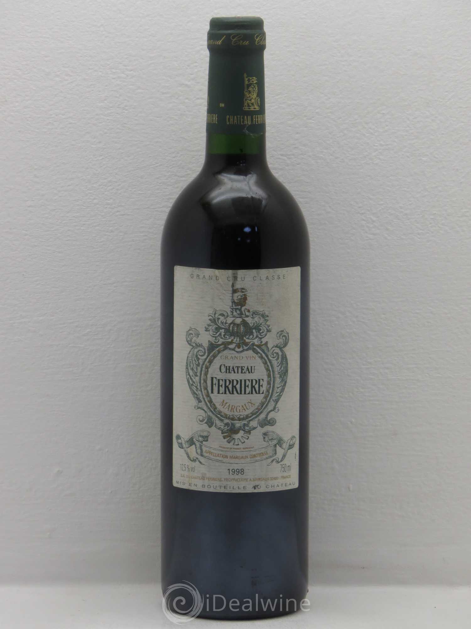 Château Ferrière 3ème Grand Cru Classé 1998 - Lot de 1 bouteille - 0