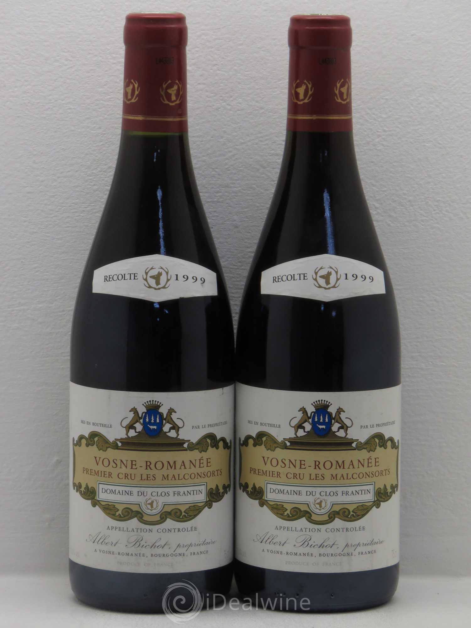 Vosne-Romanée 1er Cru Les Malconsorts Clos Frantin - Albert Bichot 1999 - Lot de 2 bouteilles - 0