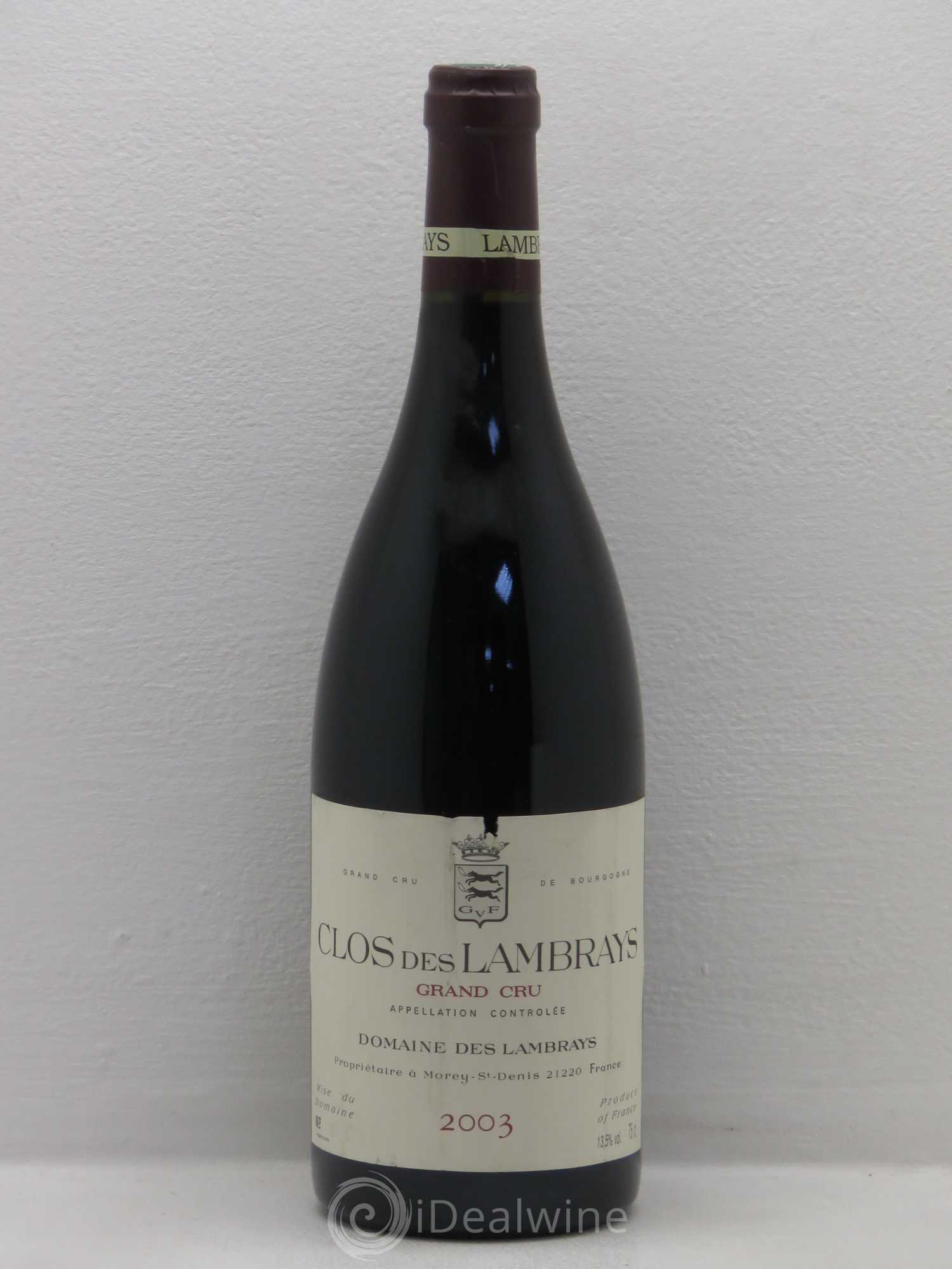 Clos des Lambrays Grand Cru Domaine des Lambrays 2003 - Lot de 1 bouteille - 0