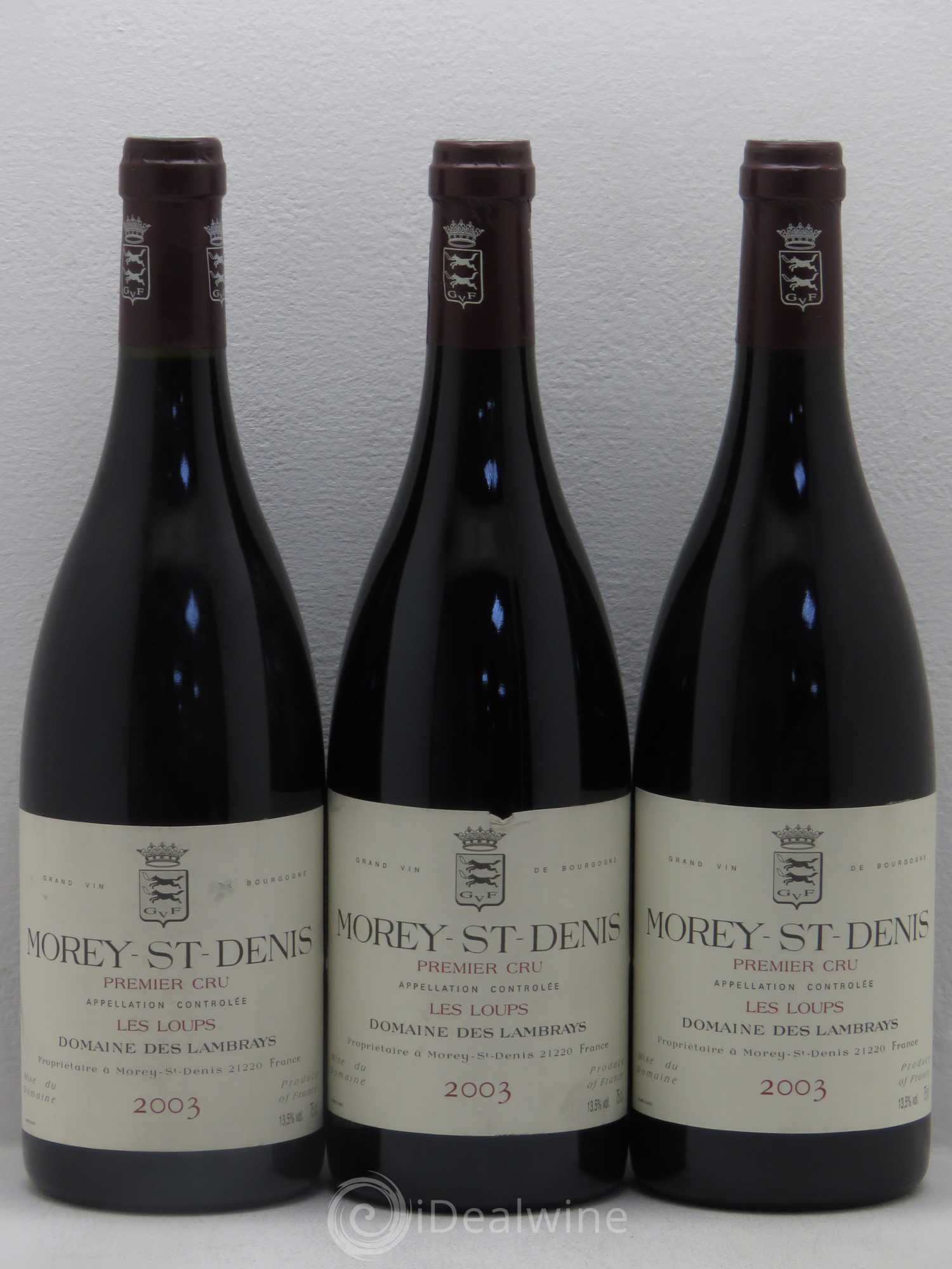 Morey-Saint-Denis 1er Cru Les Loups Domaine des Lambrays 2003 - Lot de 3 bouteilles - 0