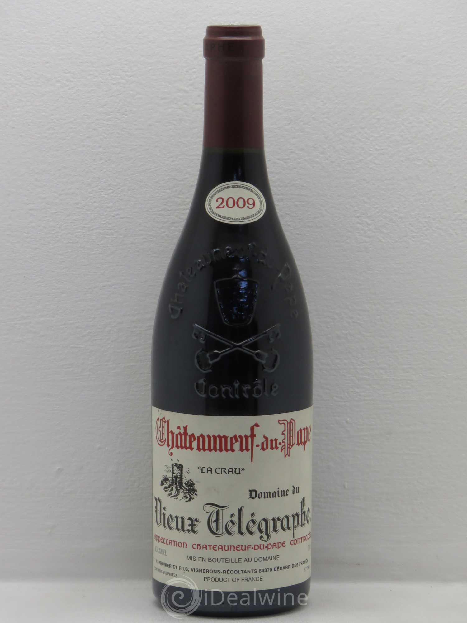 Châteauneuf-du-Pape Vieux Télégraphe (Domaine du) Vignobles Brunier 2009 - Lot de 1 bouteille - 0
