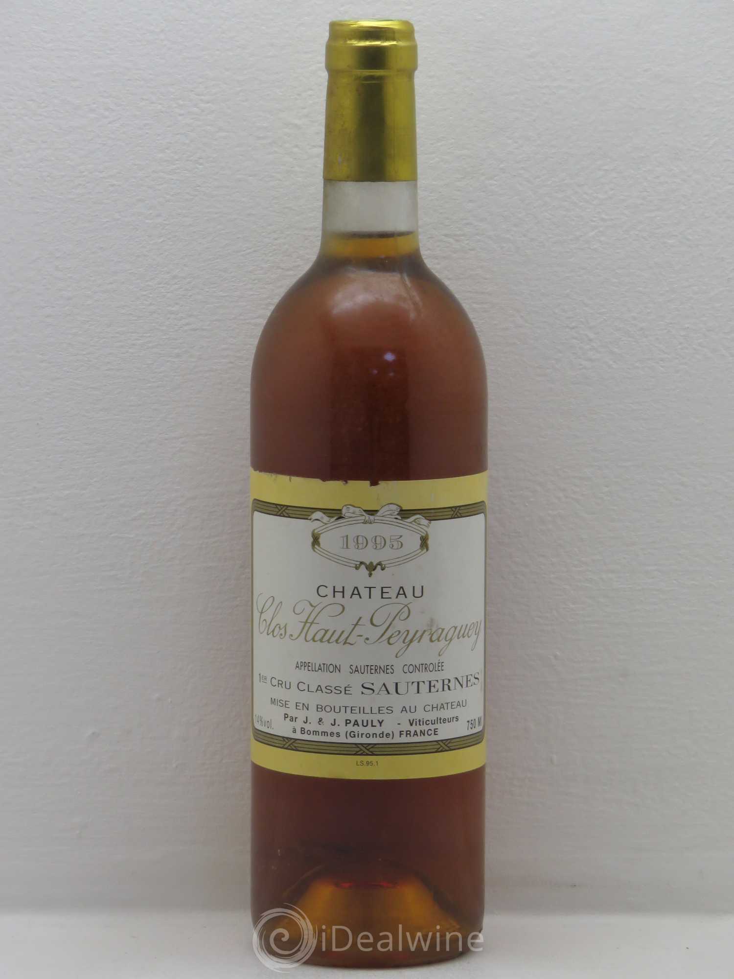 Clos Haut-Peyraguey 1er Grand Cru Classé 1995 - Lotto di 1 bottiglia - 0