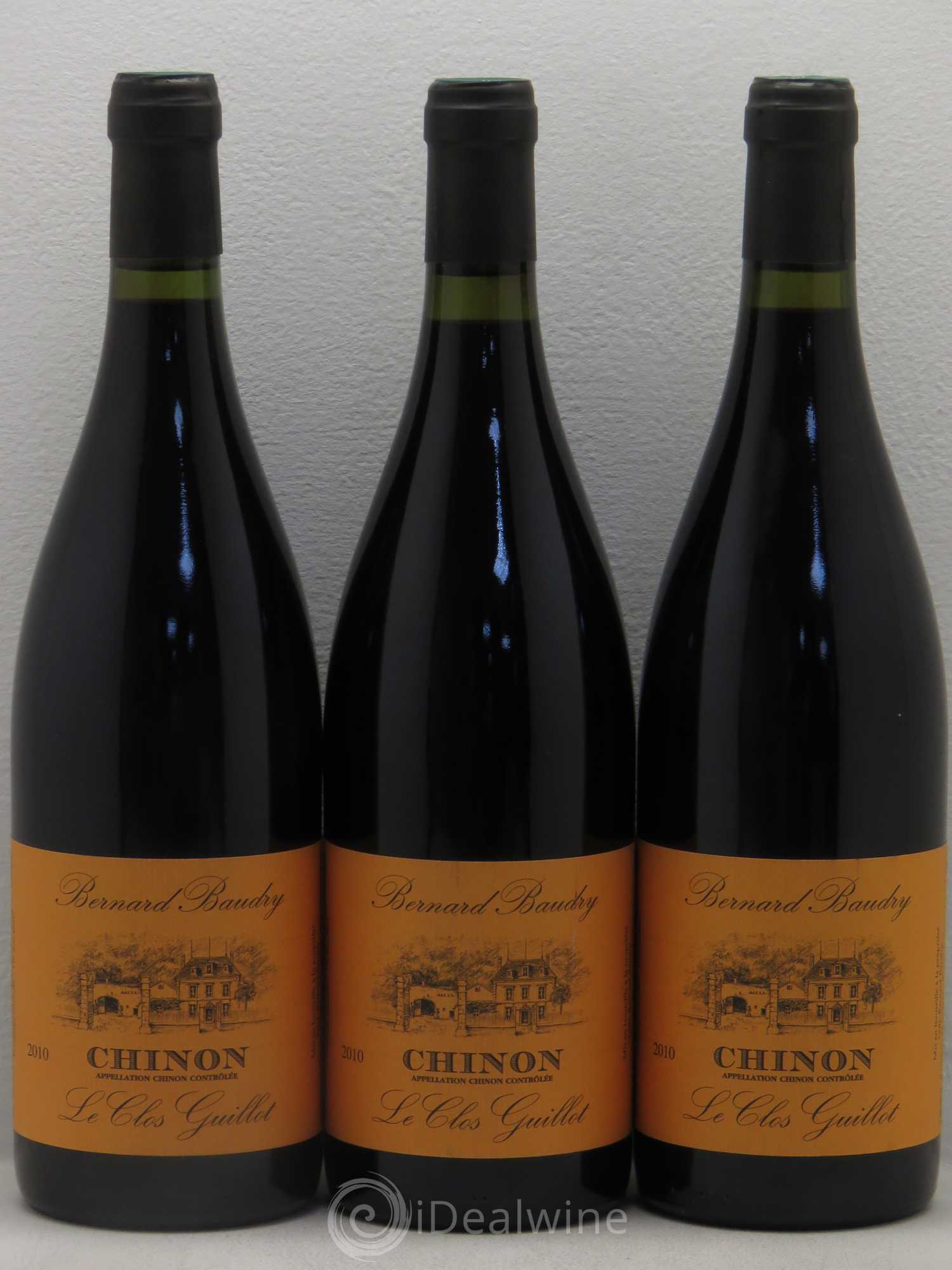 Chinon Le Clos Guillot Bernard Baudry 2010 - Lot de 3 bouteilles - 0