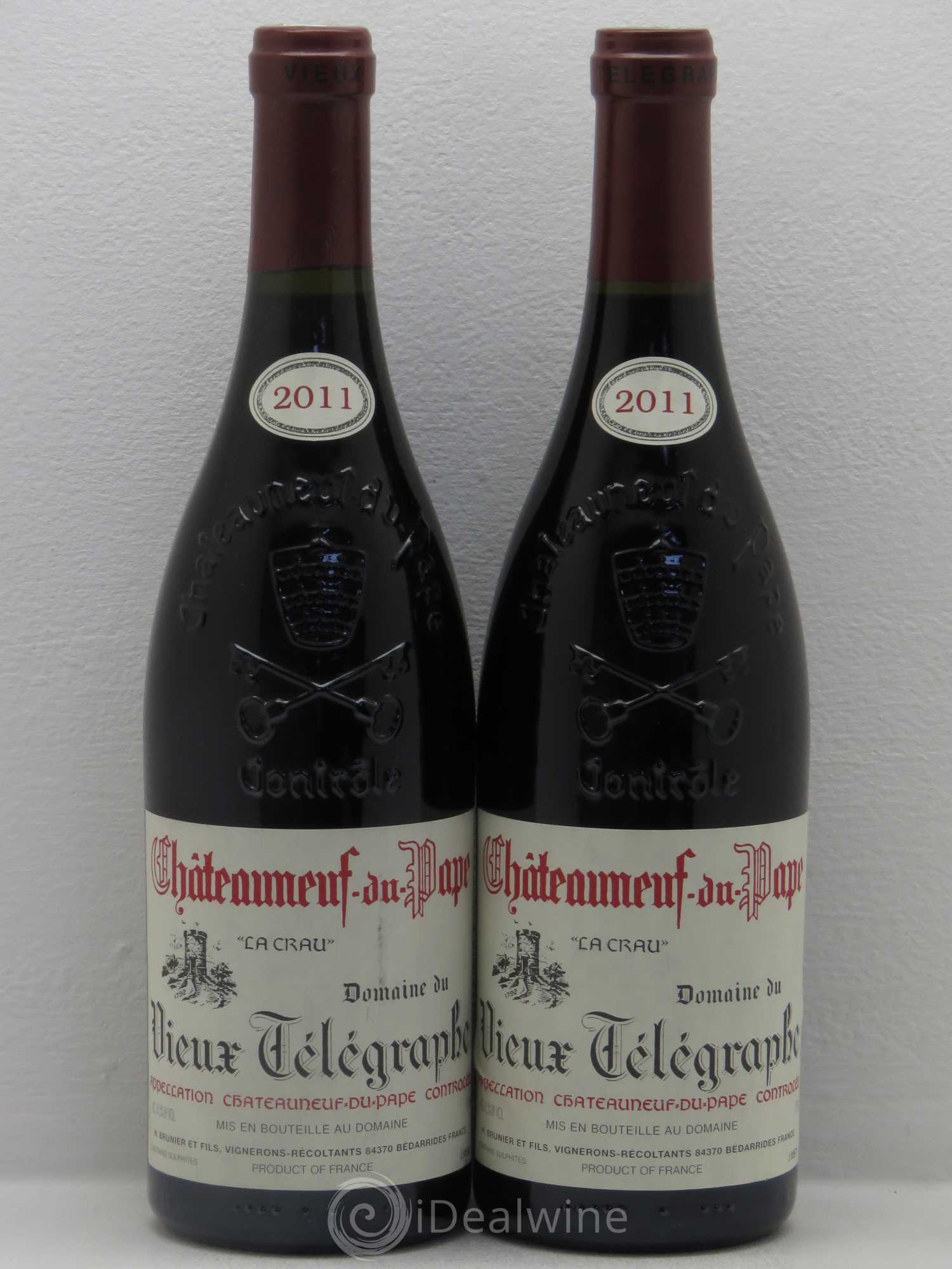 Châteauneuf-du-Pape Vieux Télégraphe (Domaine du) Vignobles Brunier 2011 - Lot de 2 bouteilles - 0
