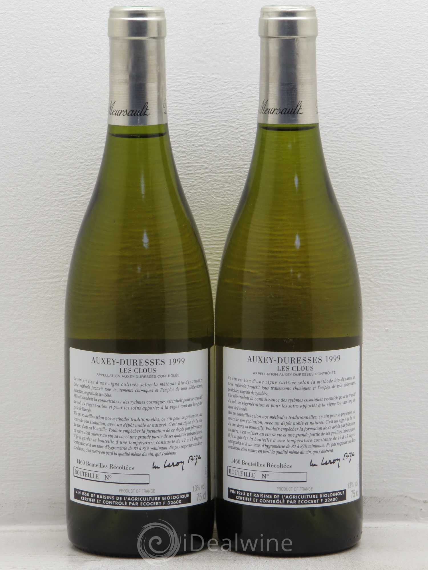 Auxey-Duresses Les Clous d'Auvenay (Domaine) 1999 - Lot de 2 bouteilles - 1