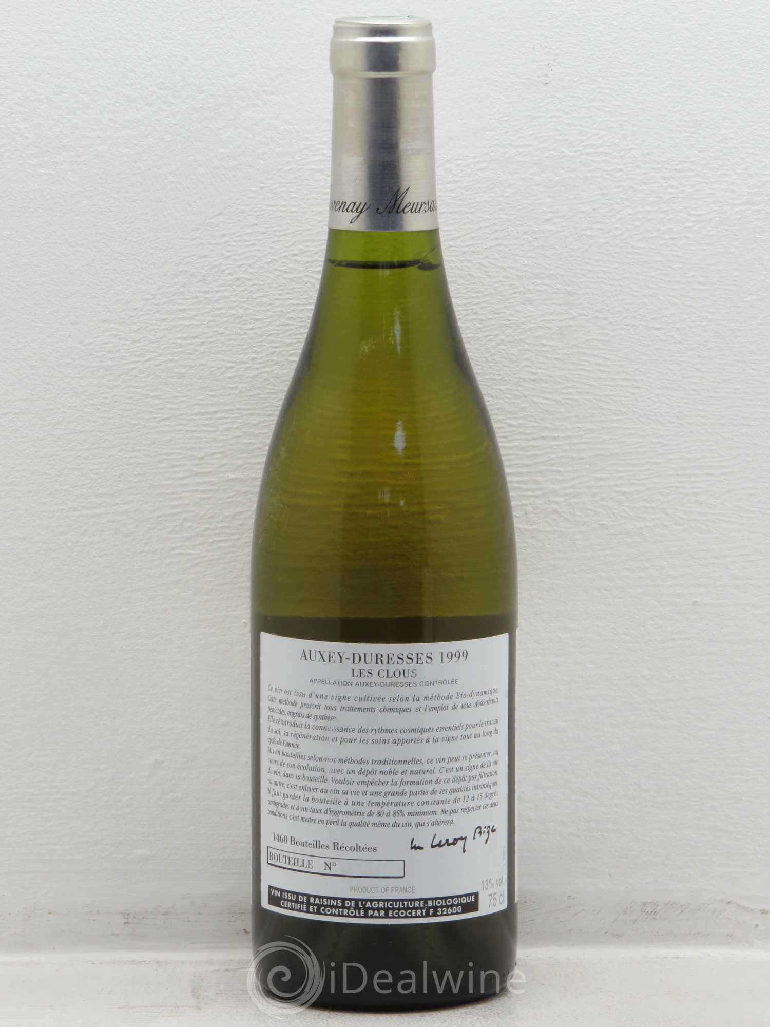 Auxey-Duresses Les Clous d'Auvenay (Domaine) 1999 - Lot de 1 bouteille - 1