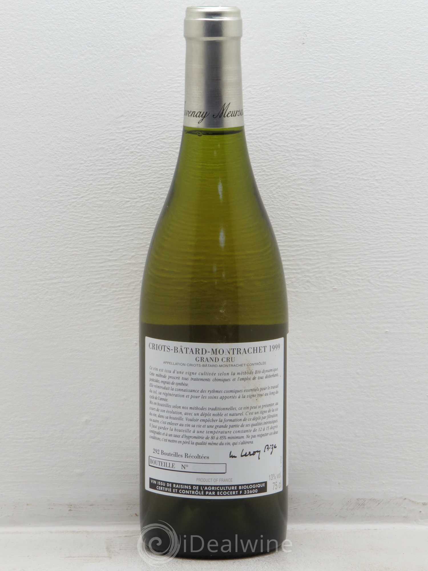Criots-Bâtard-Montrachet Grand Cru d'Auvenay (Domaine) 1999 - Lot de 1 bouteille - 1