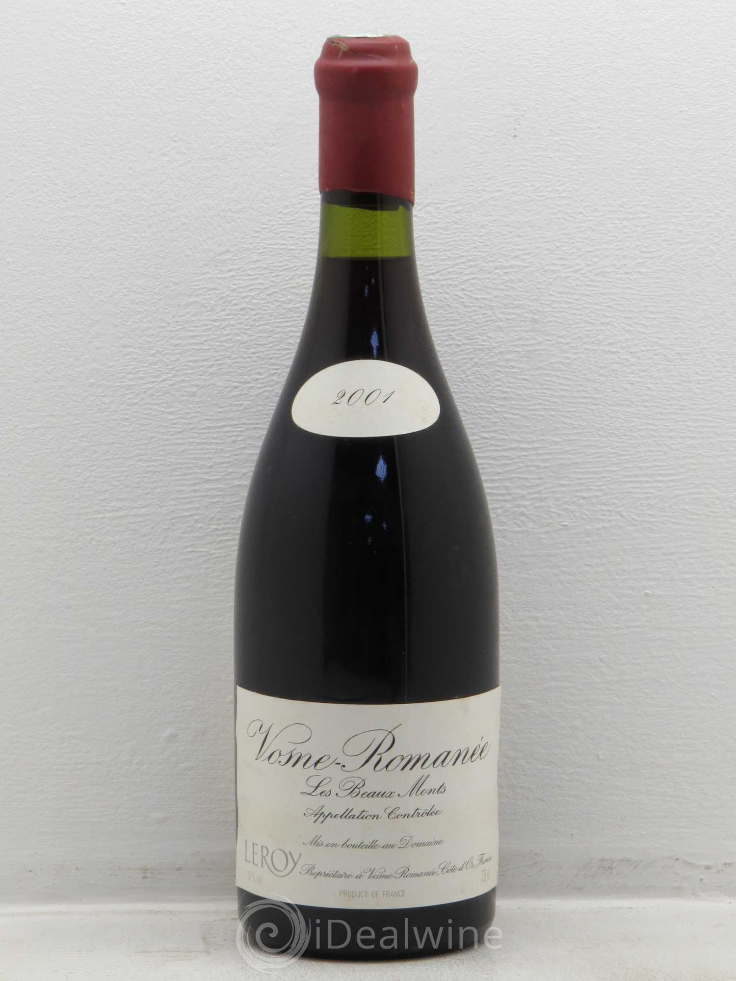 Vosne-Romanée 1er Cru Les Beaux-Monts Leroy (Domaine) 2001 - Lot de 1 bouteille - 0