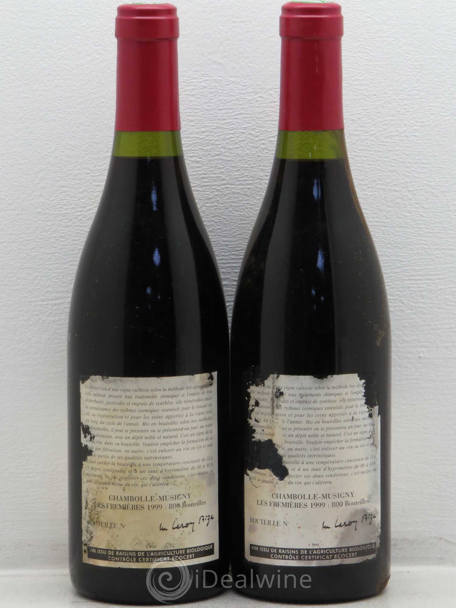 Chambolle-Musigny Les Fremières - Domaine Leroy 1999 - Posten von 2 Flaschen - 1