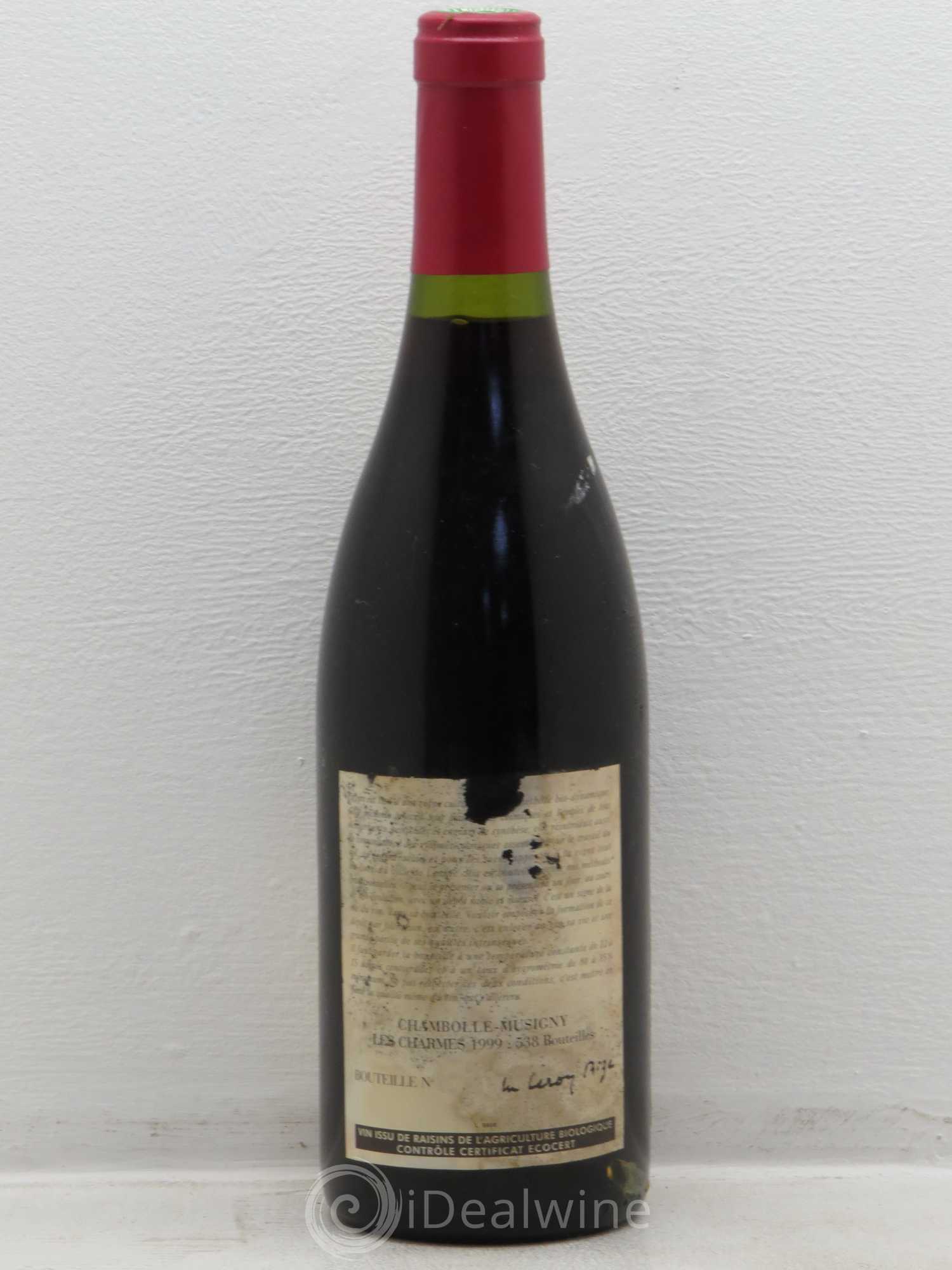 Chambolle-Musigny 1er Cru Les Charmes Leroy (Domaine) 1999 - Lot de 1 bouteille - 1