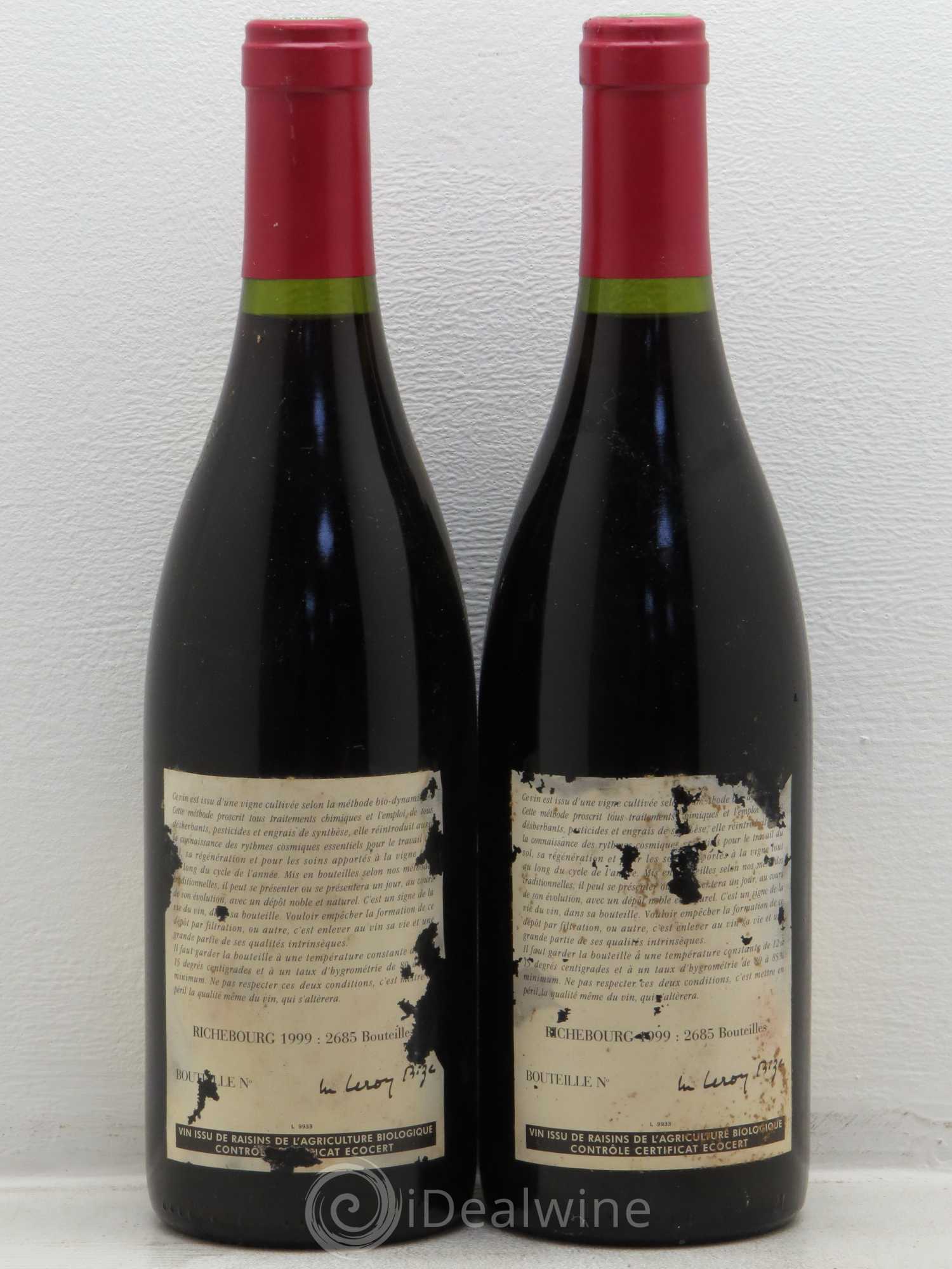Richebourg Grand Cru Leroy (Domaine) 1999 - Lot de 2 bouteilles - 1