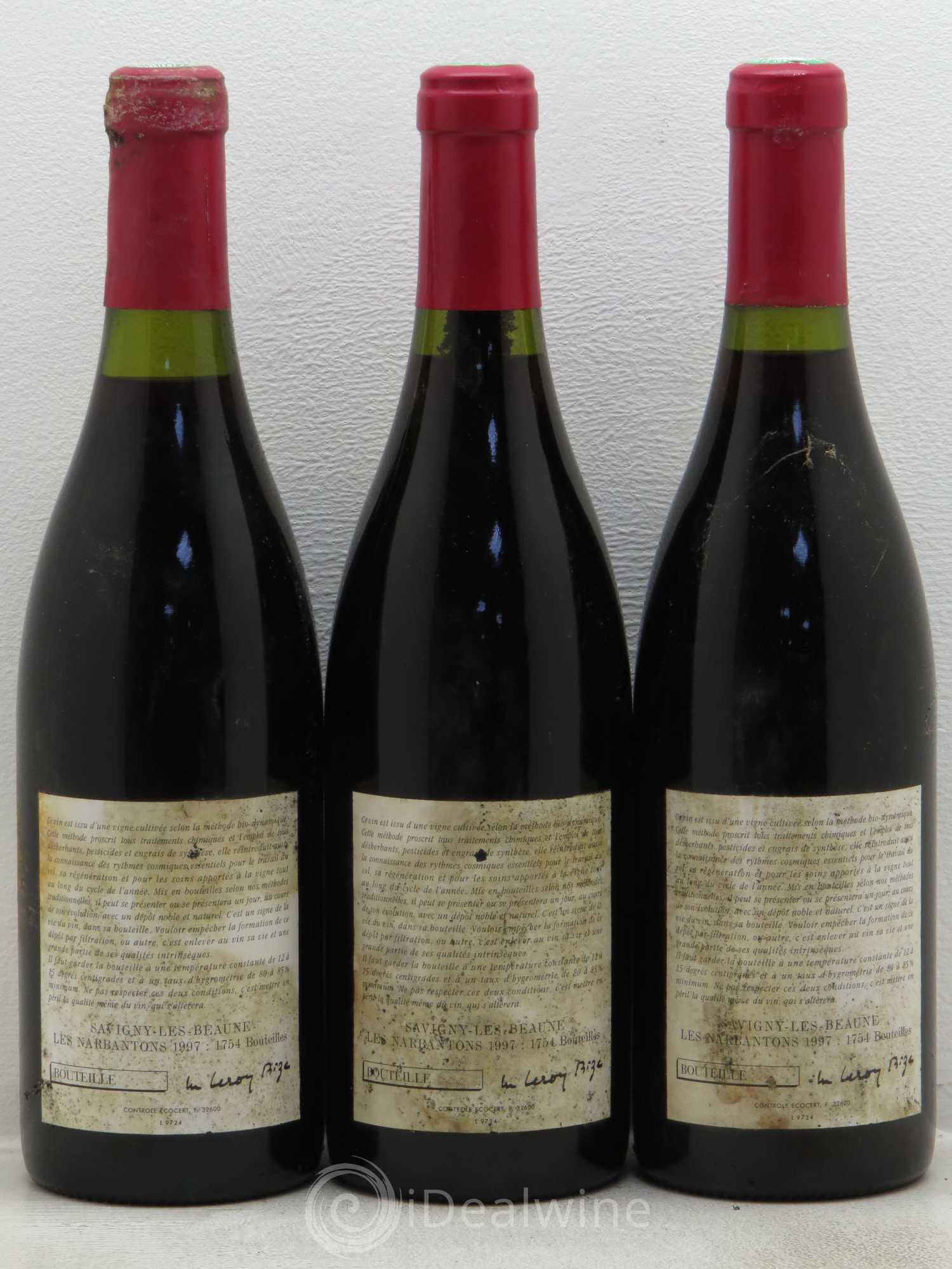 Savigny-lès-Beaune 1er Cru Les Narbantons Leroy (Domaine) 1997 - Lot de 3 bouteilles - 1