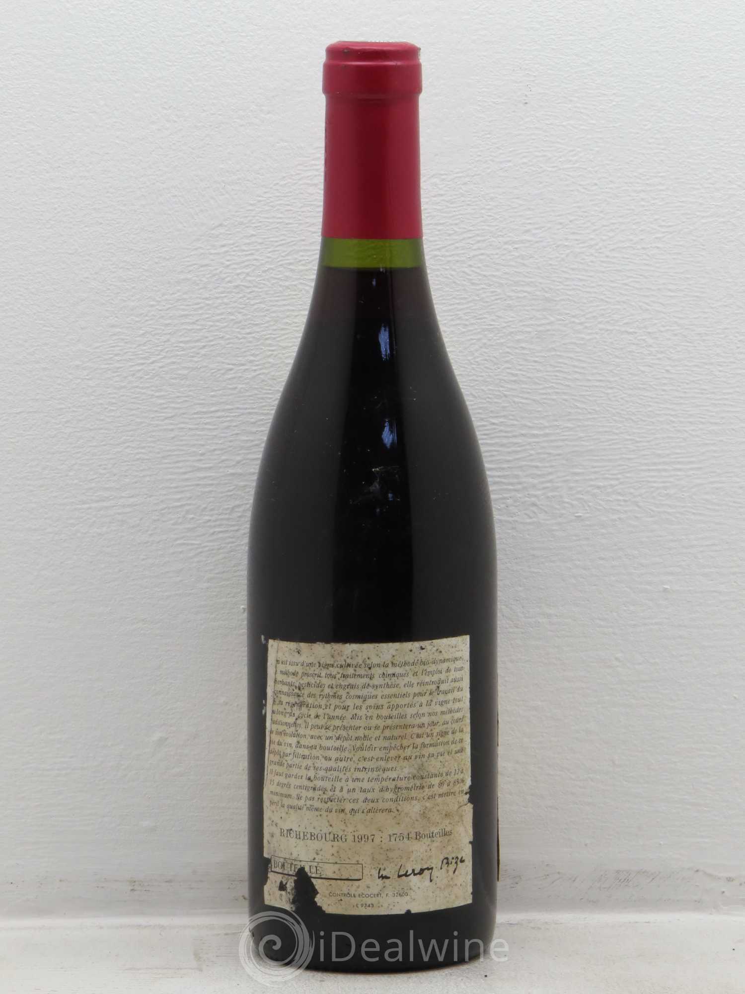 Richebourg Grand Cru Leroy (Domaine) 1997 - Lot de 1 bouteille - 1
