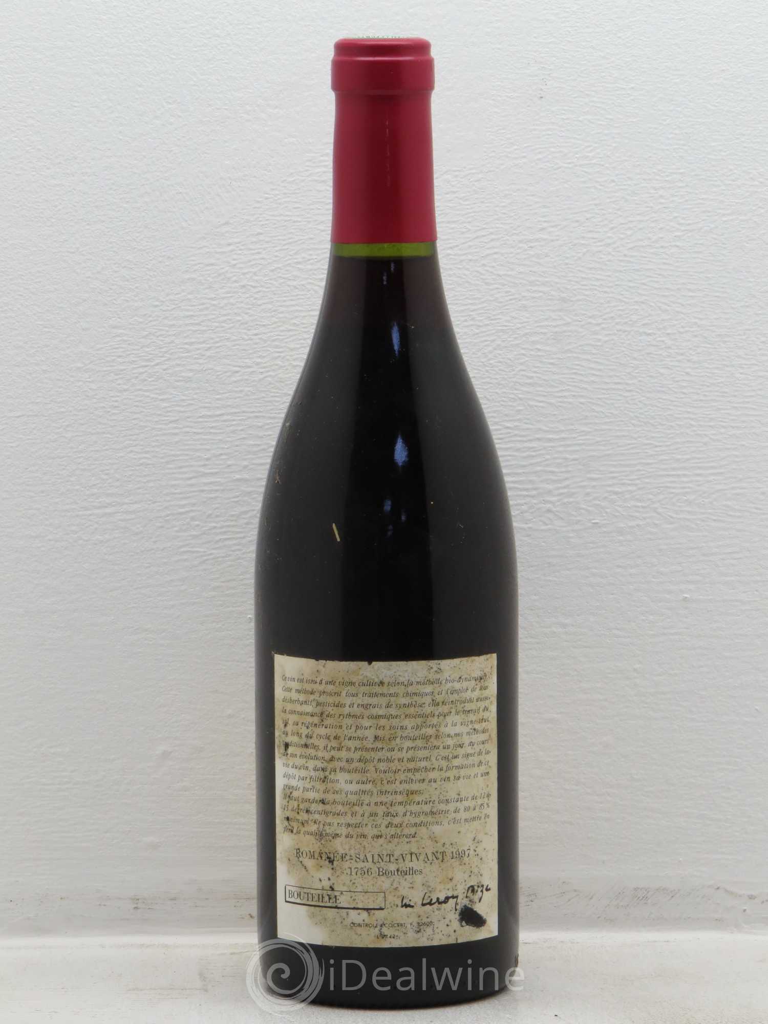 Romanée-Saint-Vivant Grand Cru Leroy (Domaine) 1997 - Lot de 1 bouteille - 1