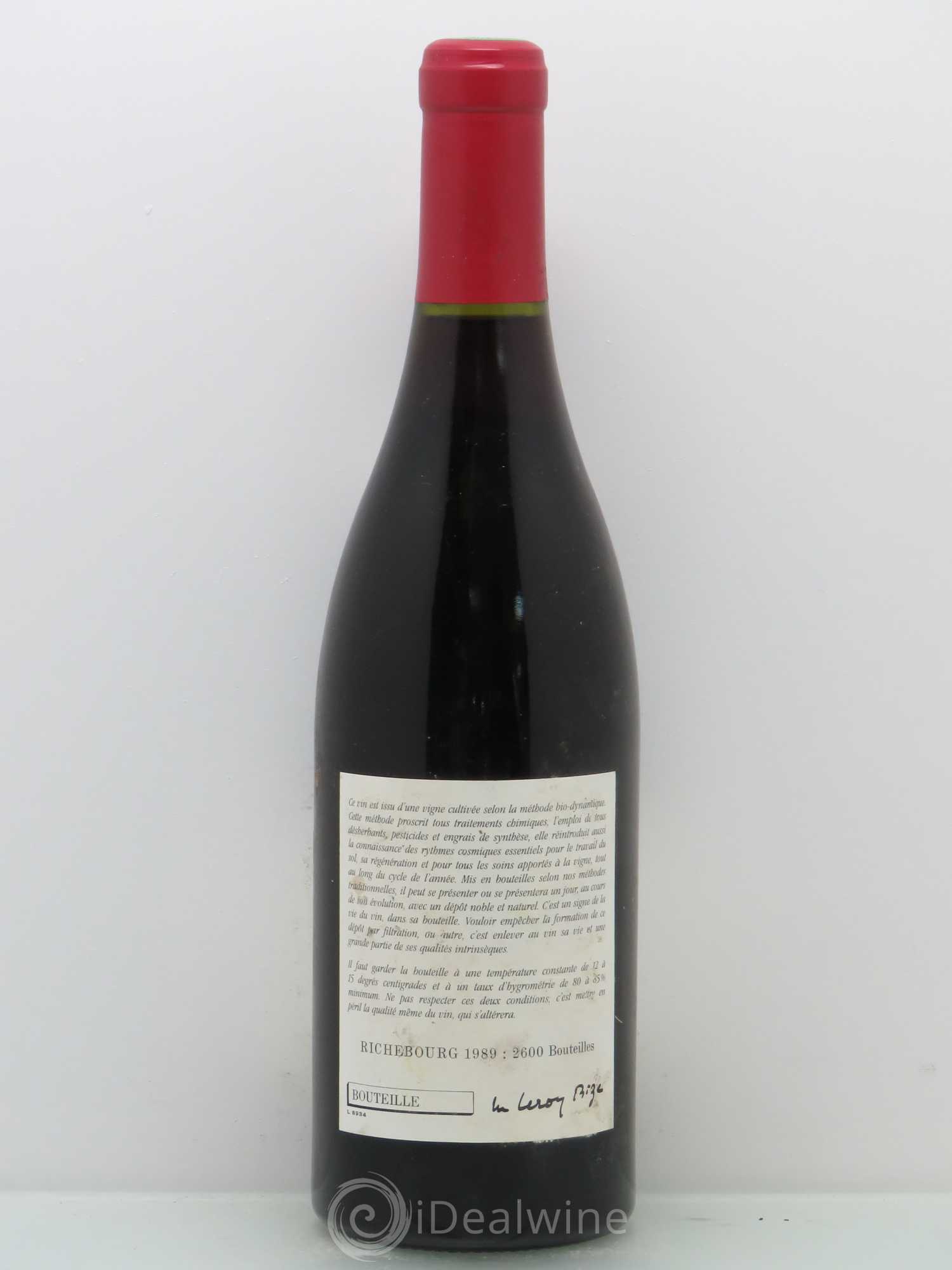 Richebourg Grand Cru Leroy (Domaine) 1989 - Lot de 1 bouteille - 1