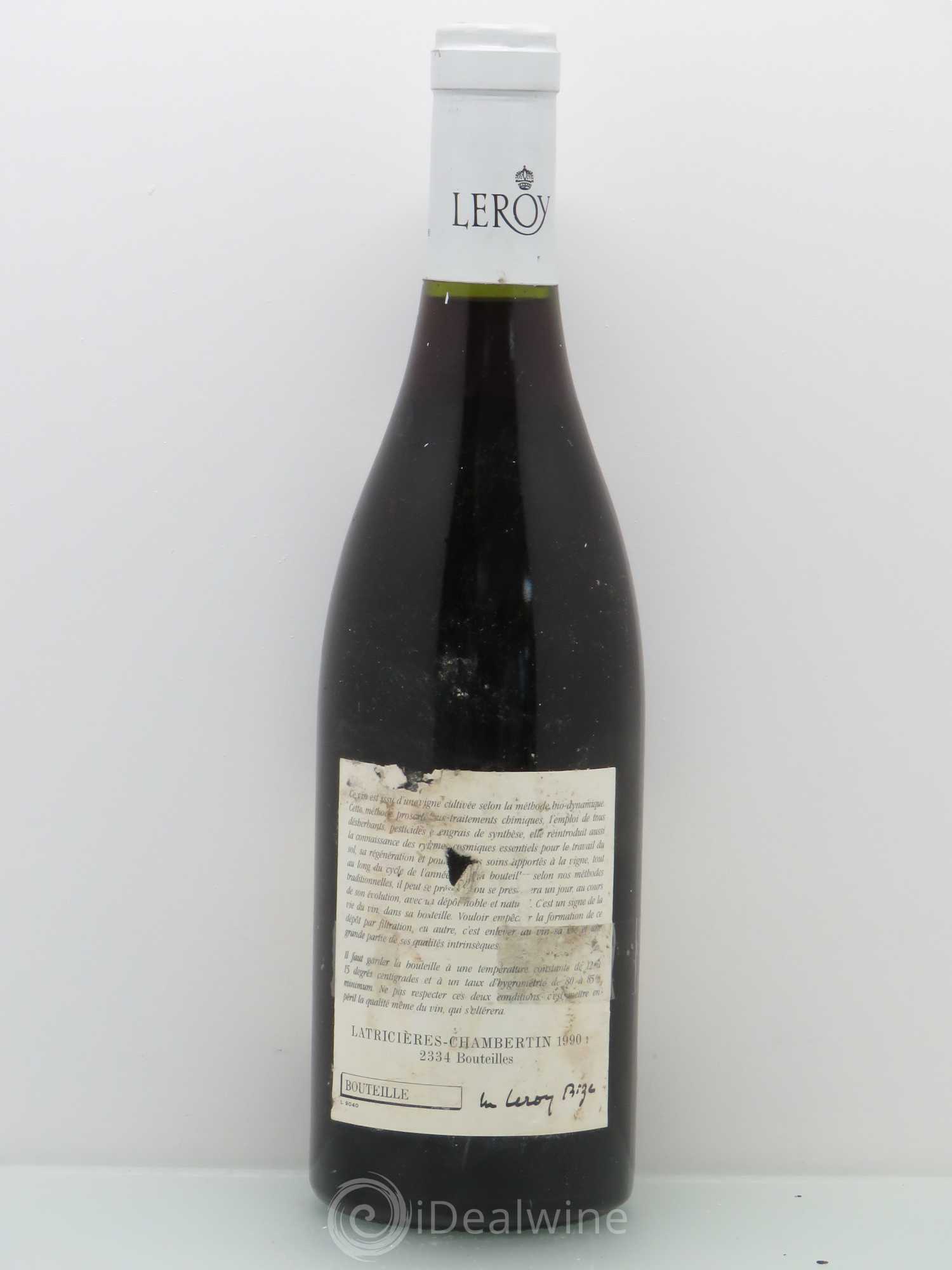 Latricières-Chambertin Grand Cru Leroy (Domaine) 1990 - Lot de 1 bouteille - 1