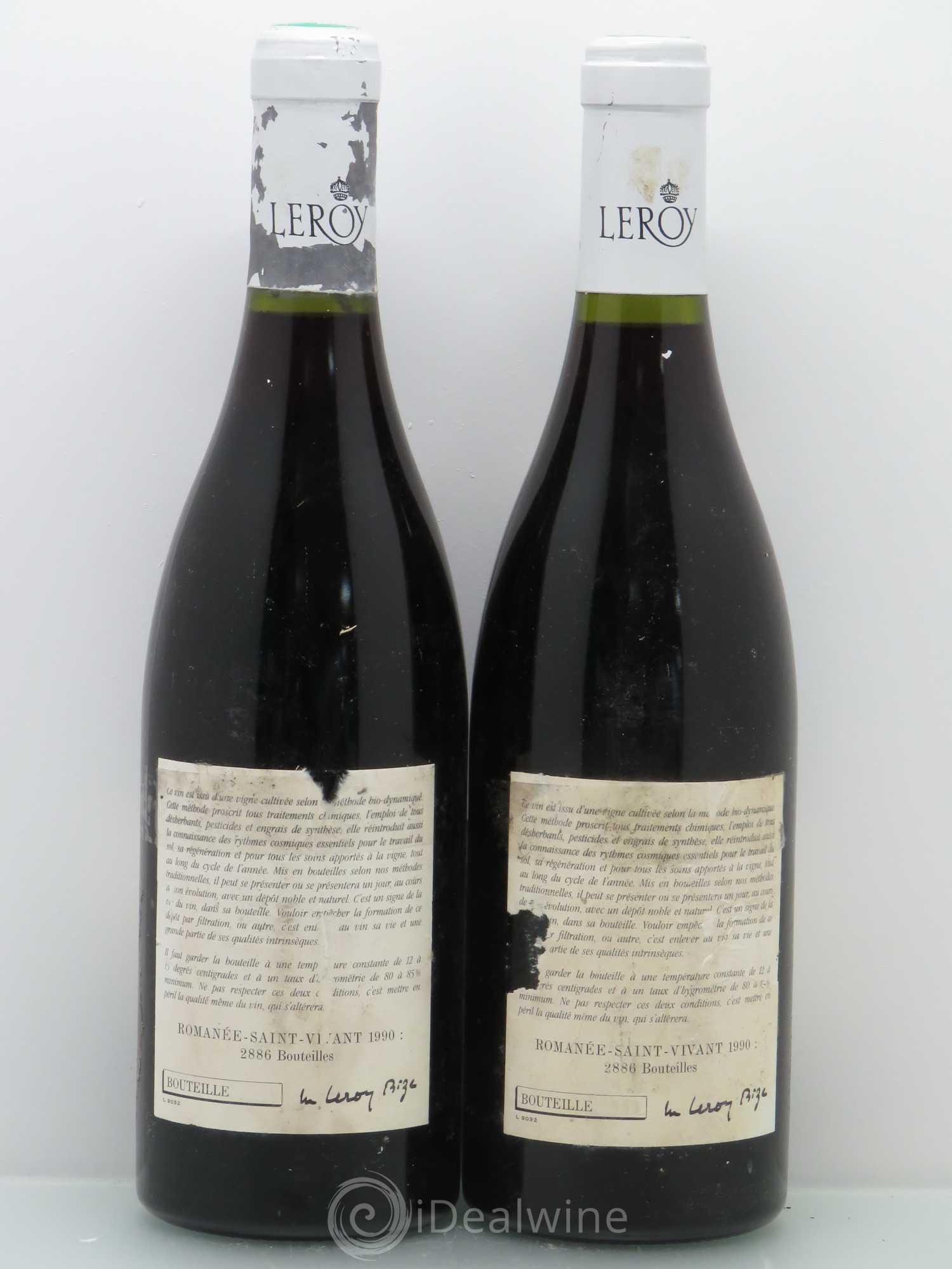Romanée-Saint-Vivant Grand Cru Leroy (Domaine) 1990 - Lot de 2 bouteilles - 1