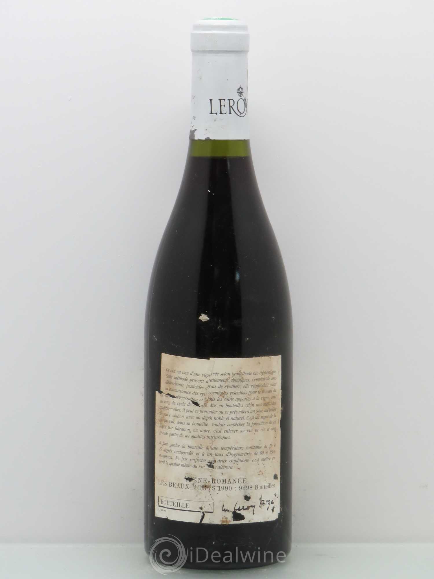 Vosne-Romanée 1er Cru Les Beaux-Monts Leroy (Domaine) 1990 - Lot de 1 bouteille - 1