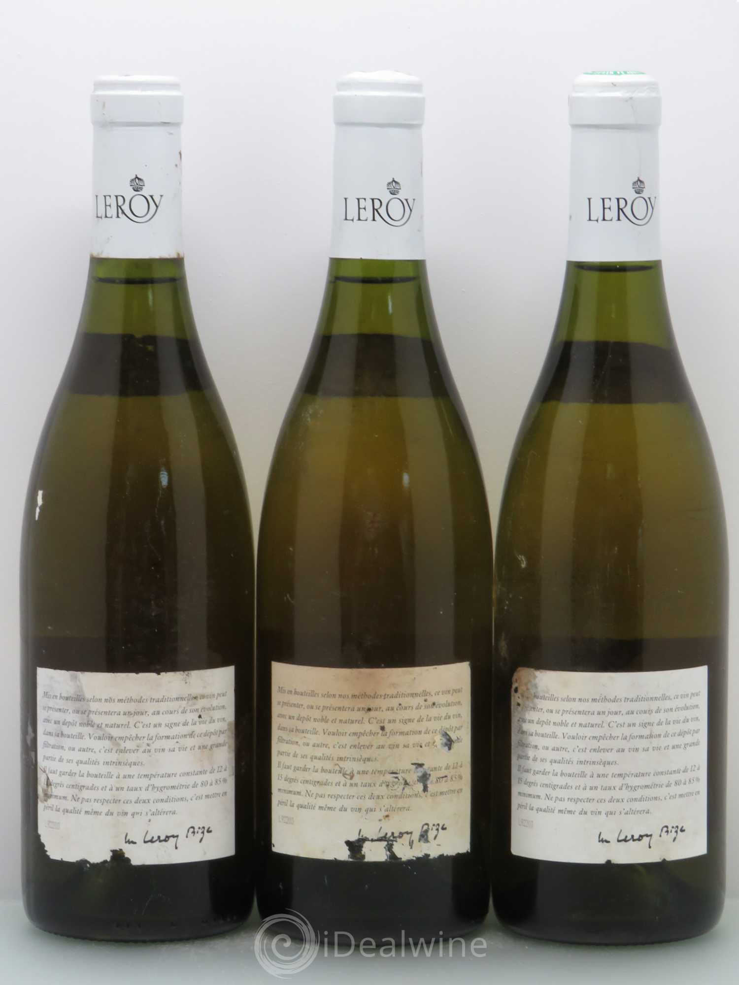 Puligny-Montrachet 1er Cru Les Folatières Leroy SA 1992 - Lot de 3 bouteilles - 1