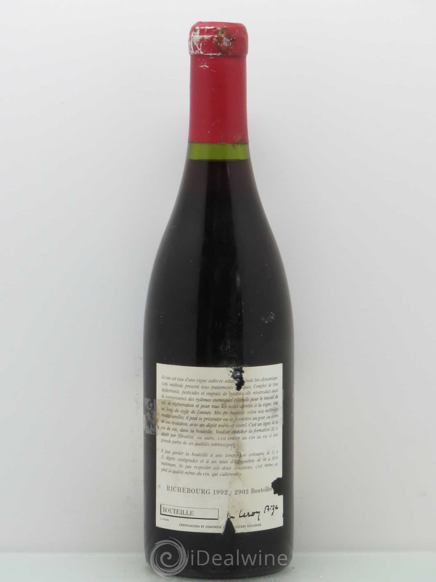 Richebourg Grand Cru Leroy (Domaine) 1992 - Lot de 1 bouteille - 1