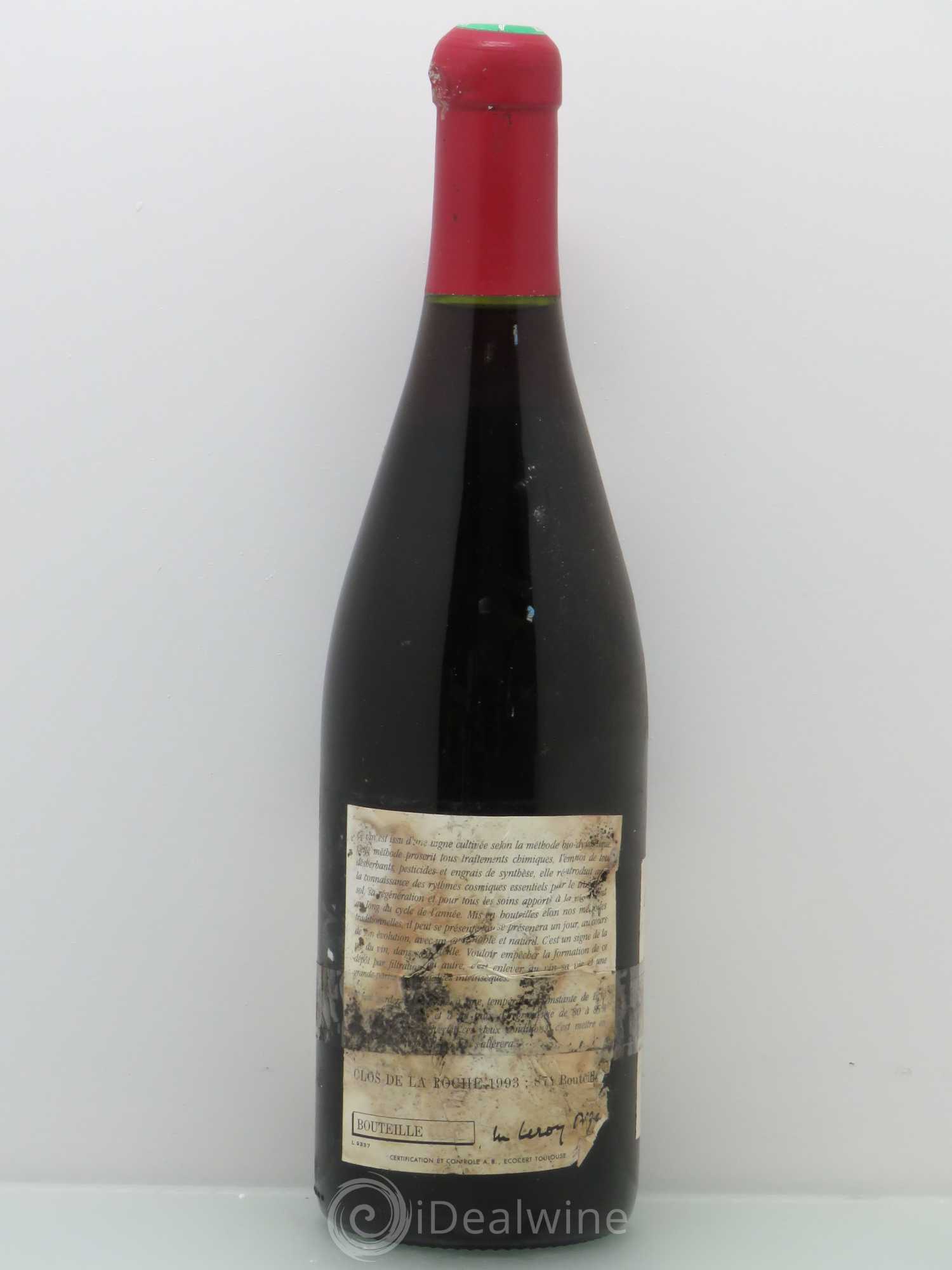 Clos de la Roche Grand Cru Leroy (Domaine) 1993 - Lot de 1 bouteille - 1