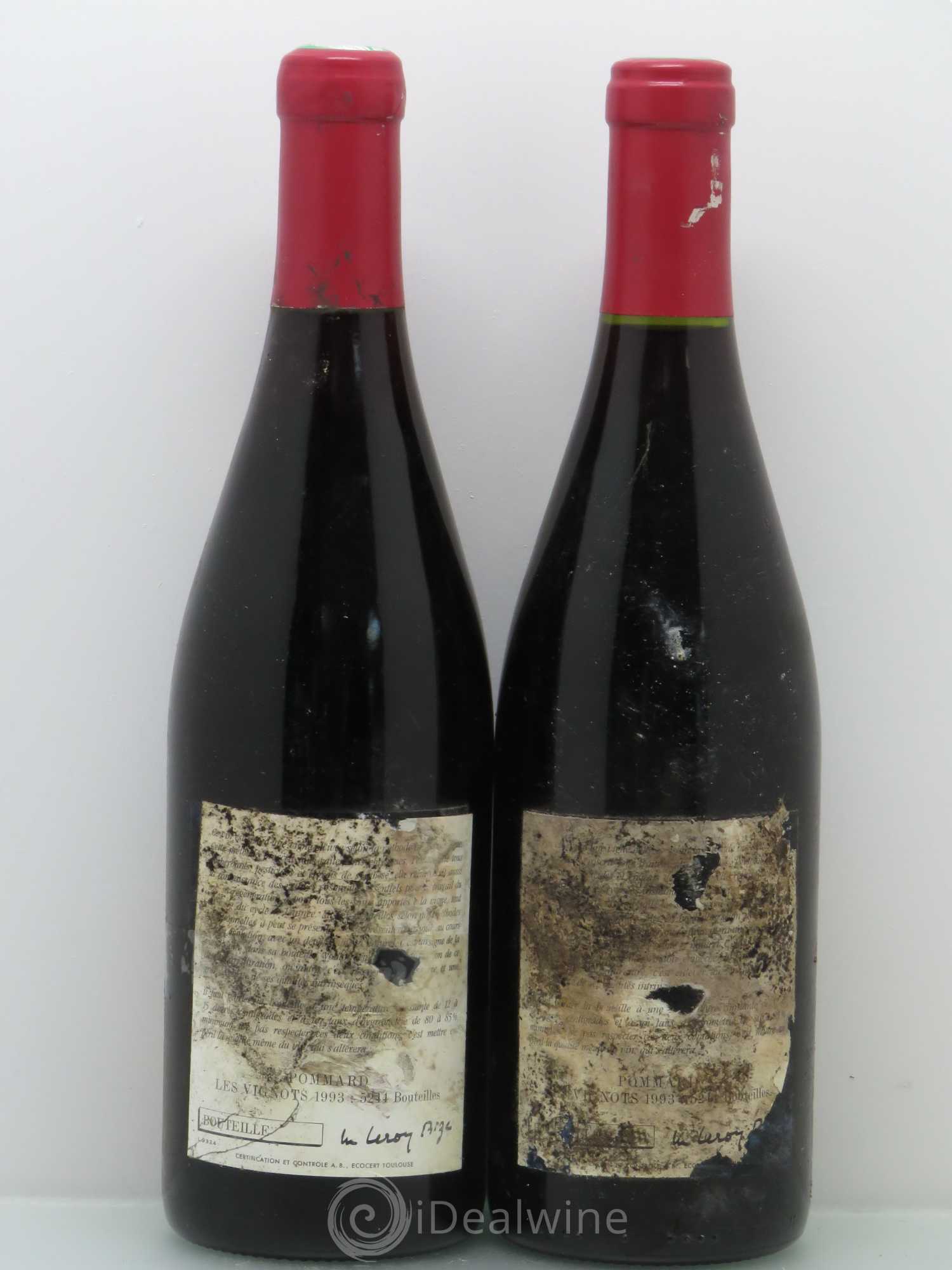 Pommard Les Vignots Leroy (Domaine) 1993 - Lot de 2 bouteilles - 1