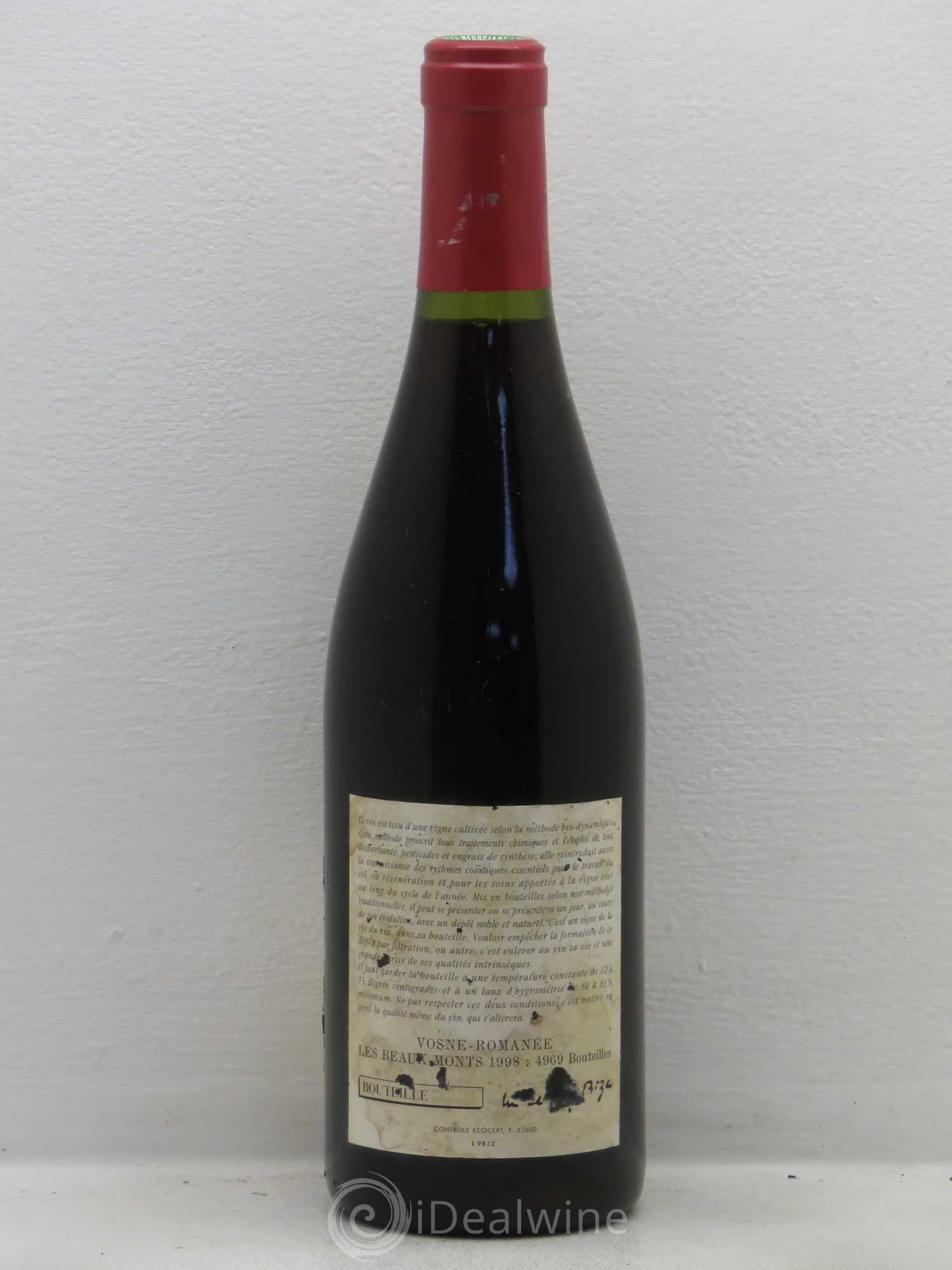 Vosne-Romanée 1er Cru Les Beaux-Monts Leroy (Domaine) 1998 - Lot de 1 bouteille - 1