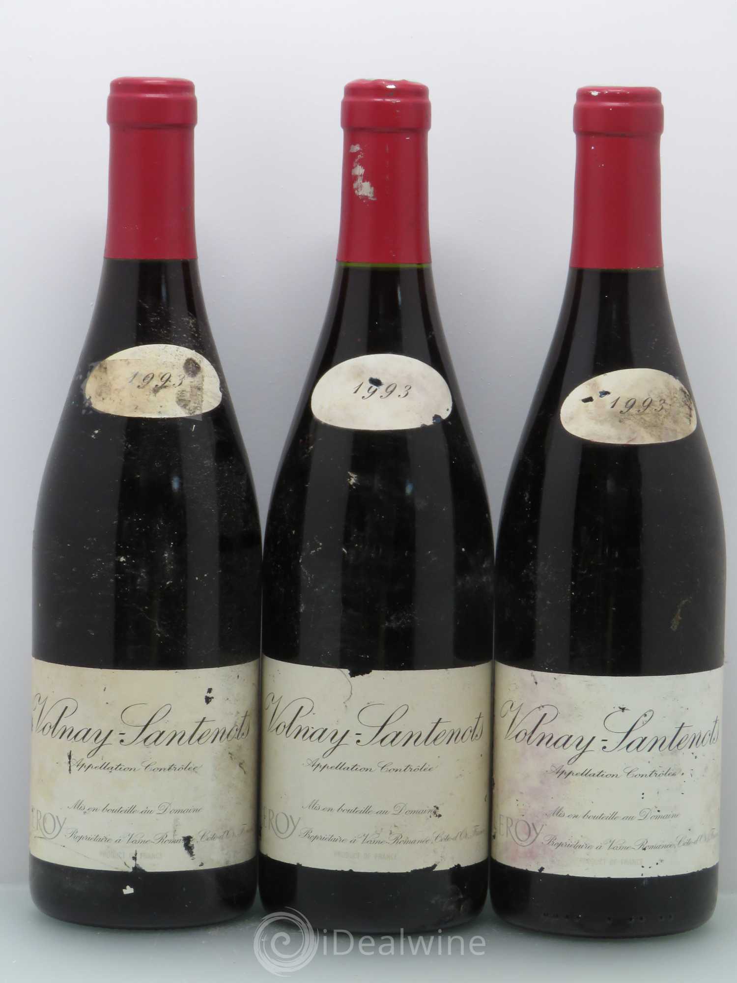 Volnay Santenots - Domaine Leroy 1993 - Posten von 3 Flaschen - 0