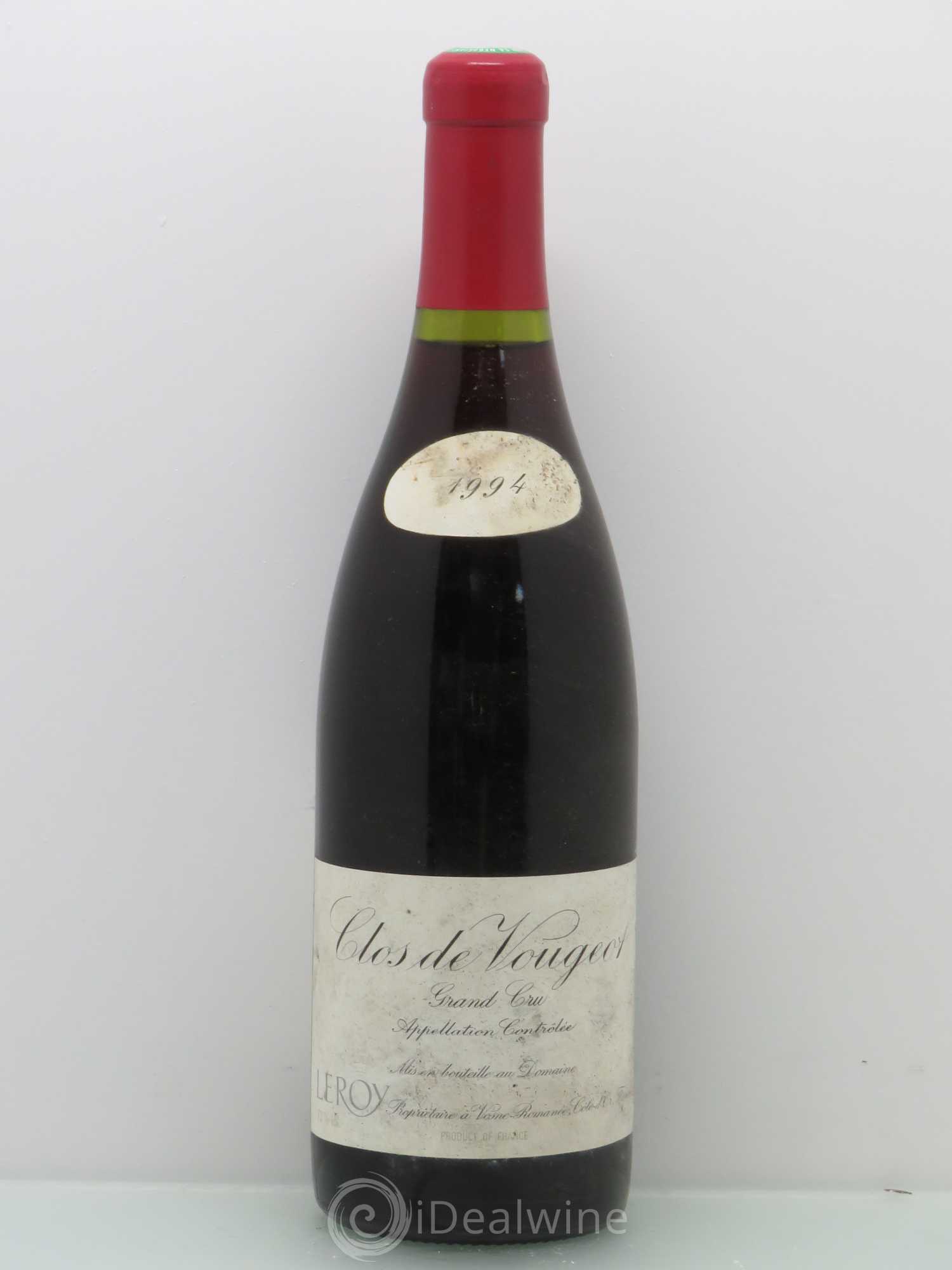 Clos de Vougeot Grand Cru Leroy (Domaine) 1994 - Lot de 1 bouteille - 0