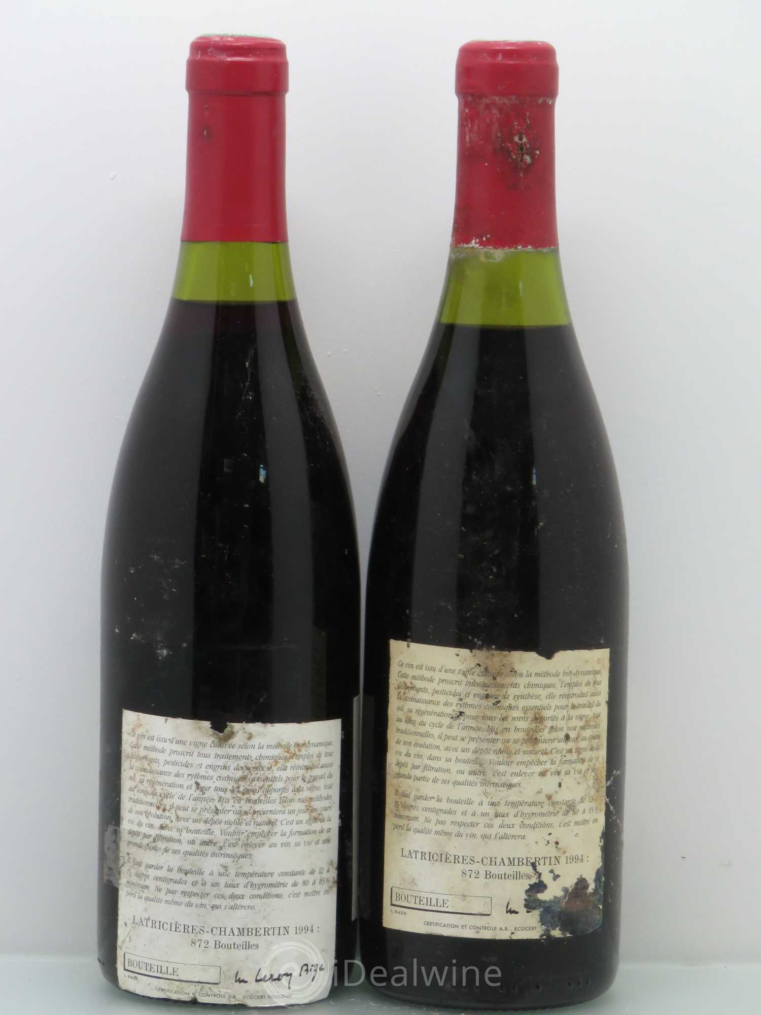 Latricières-Chambertin Grand Cru Leroy (Domaine) 1994 - Lot de 2 bouteilles - 1
