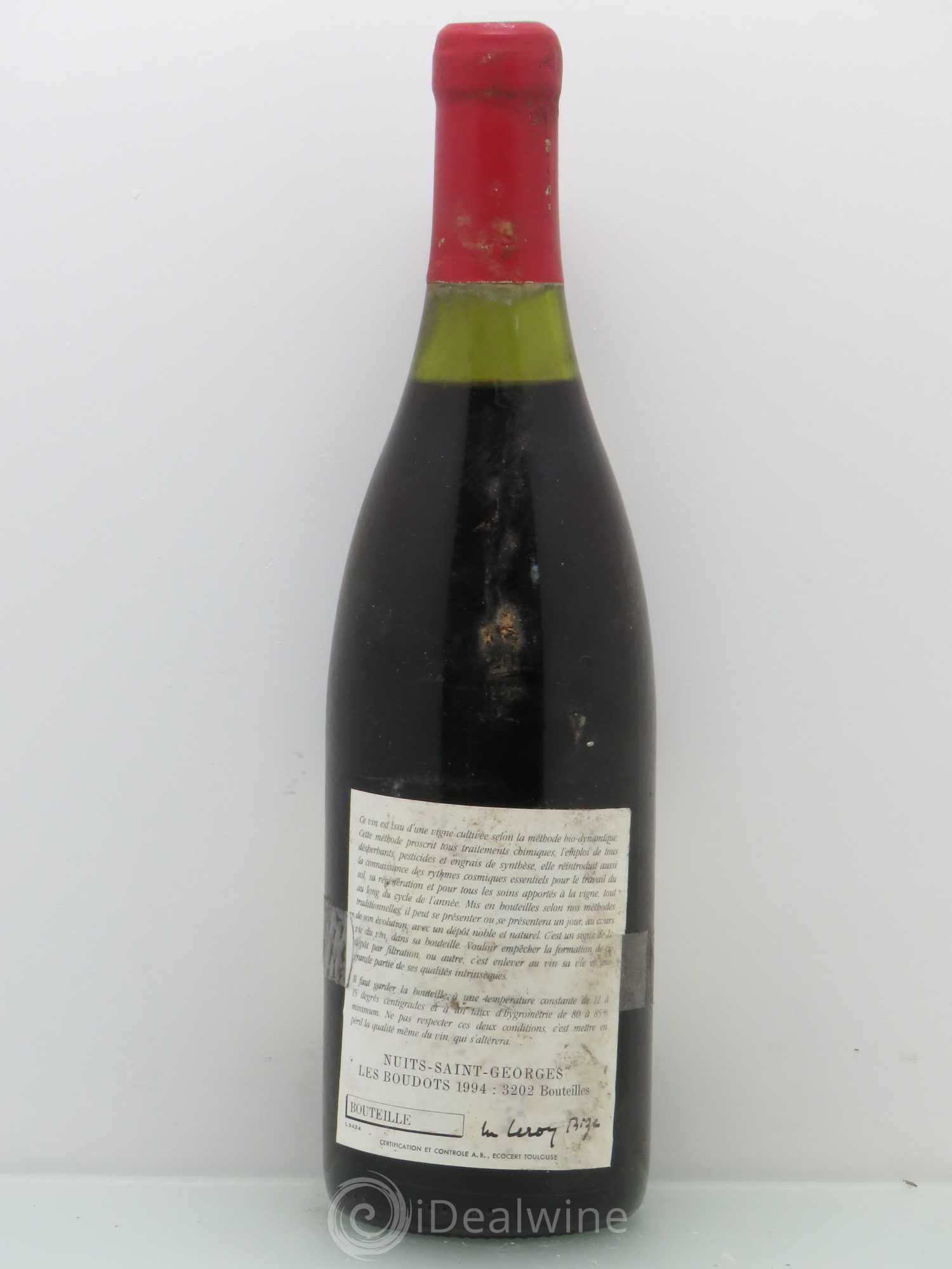 Nuits-Saint-Georges 1er Cru Aux Boudots Leroy (Domaine) 1994 - Lot de 1 bouteille - 1