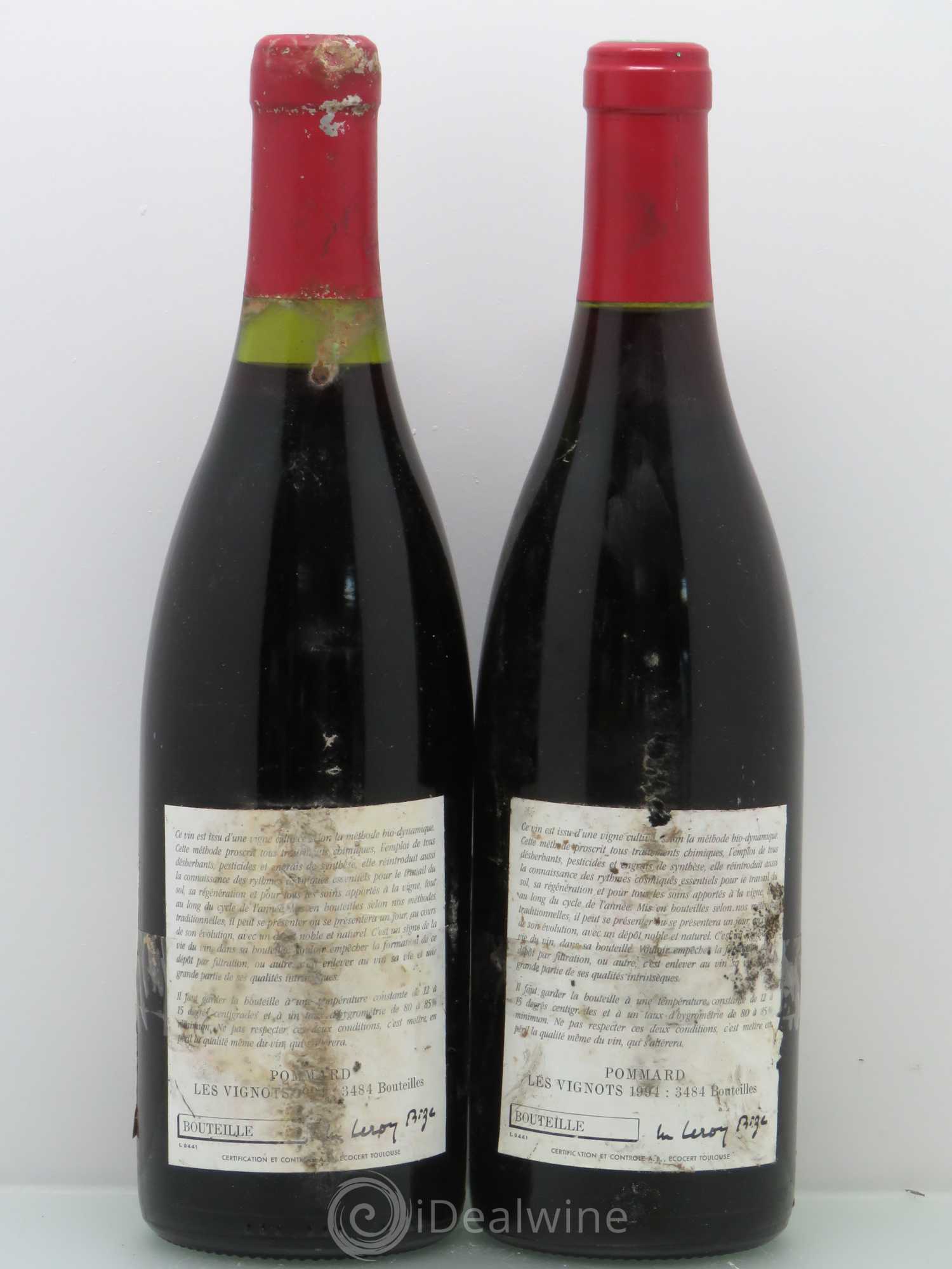 Pommard Les Vignots Leroy (Domaine) 1994 - Lot de 2 bouteilles - 1