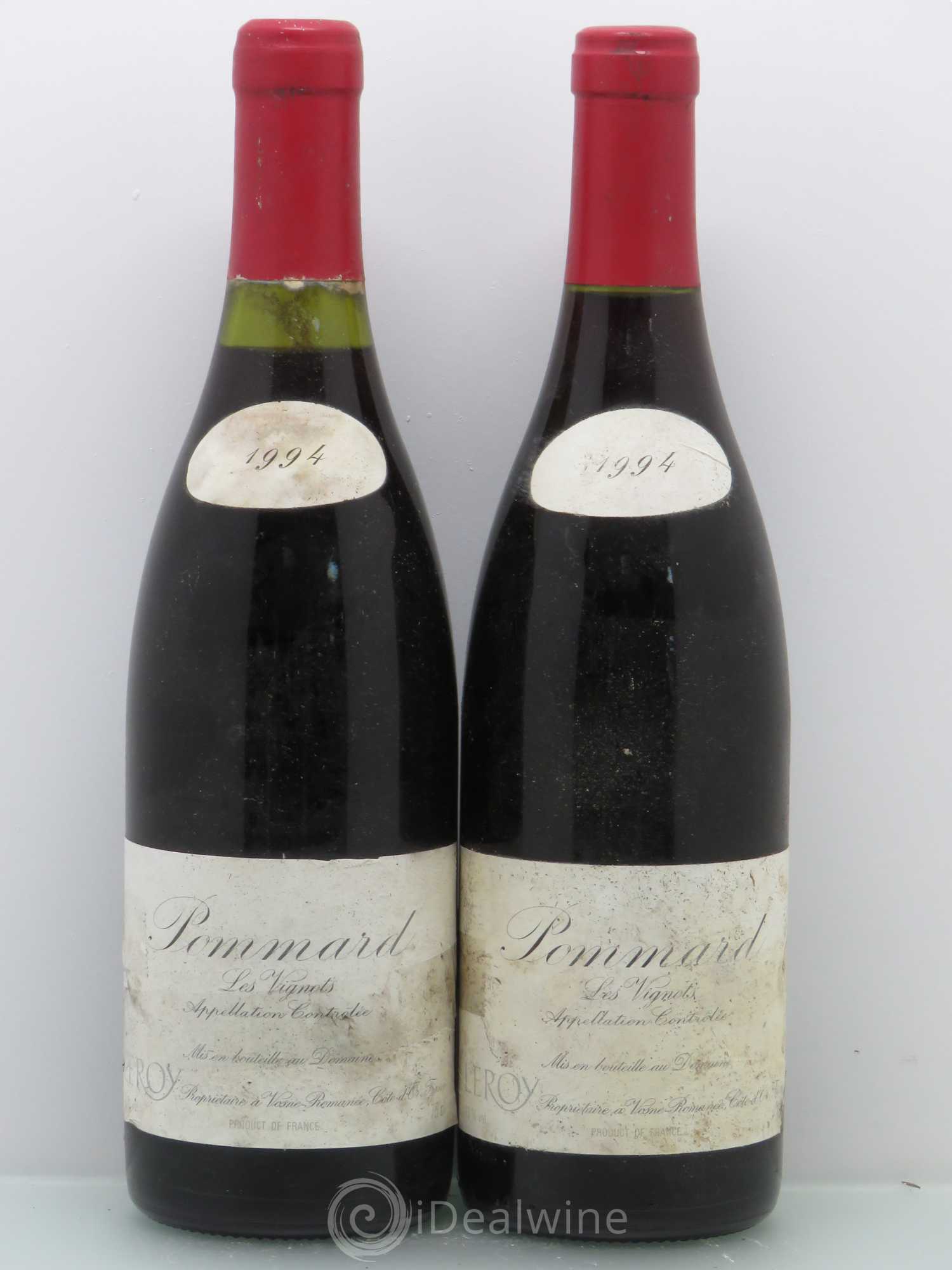 Pommard Les Vignots Leroy (Domaine) 1994 - Lot de 2 bouteilles - 0