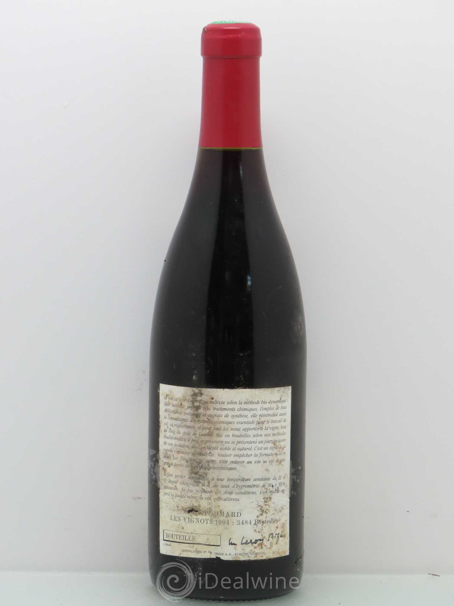 Pommard Les Vignots Leroy (Domaine) 1994 - Lot de 1 bouteille - 1
